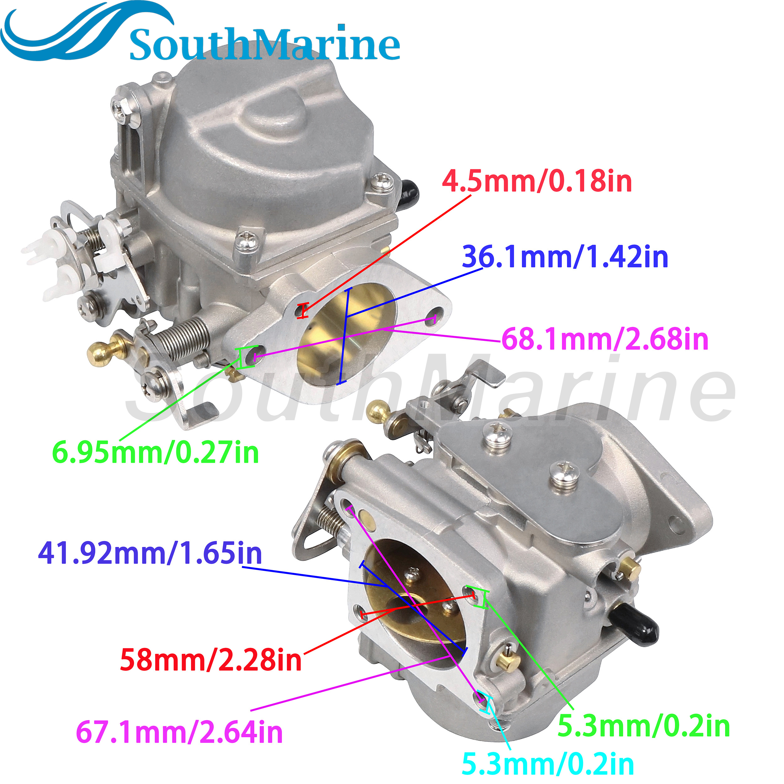 Boat Motor 688-14303-40 41 42 08 692-14303-25 26 27 Carburetor Assembly for Yamaha 85HP 90HP, LOWER Carburetor of Sets