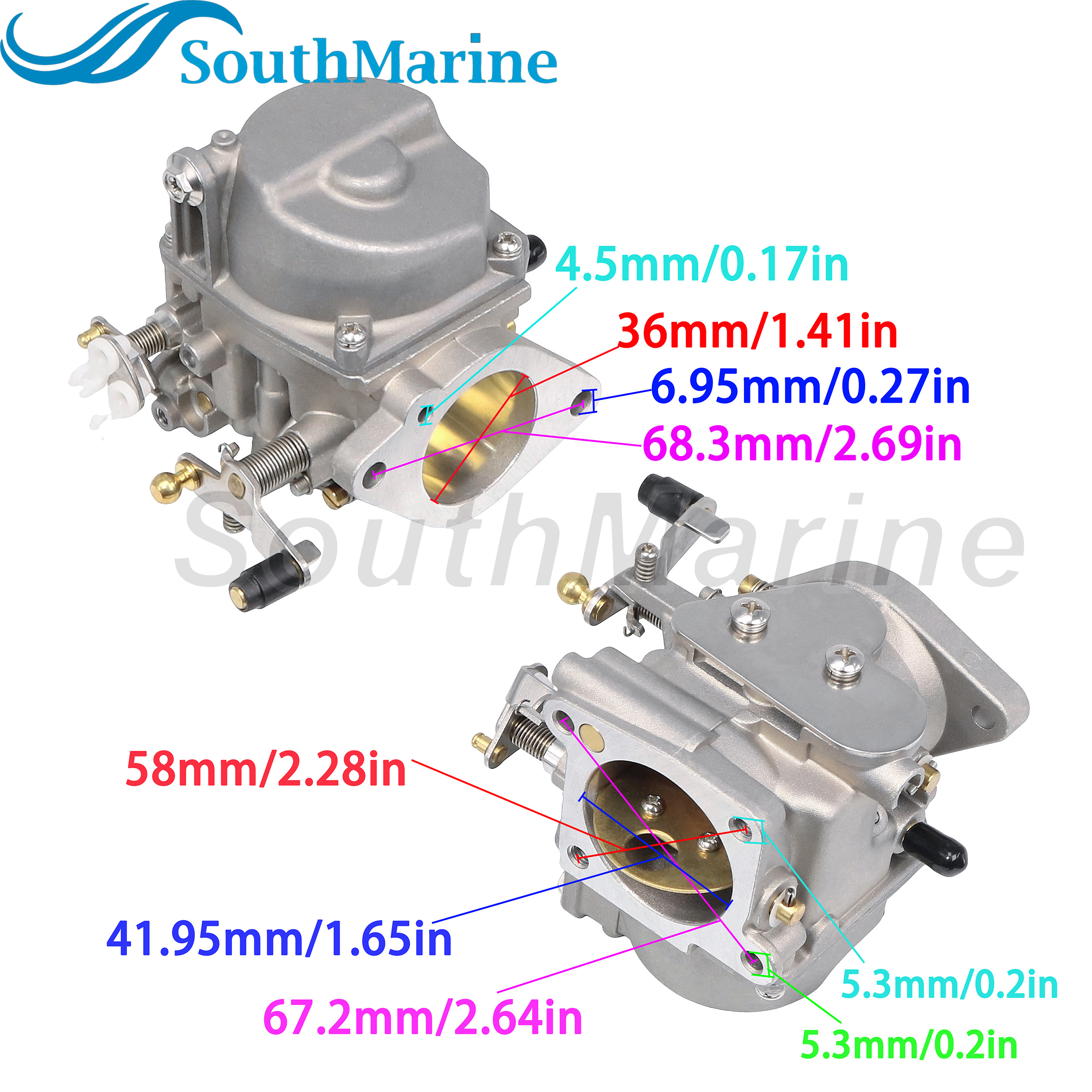 Boat Motor 6H1-14303-00 01 02 05 06 15 Carburetor Assembly for Yamaha 90HP, LOWER Carburetor of Sets