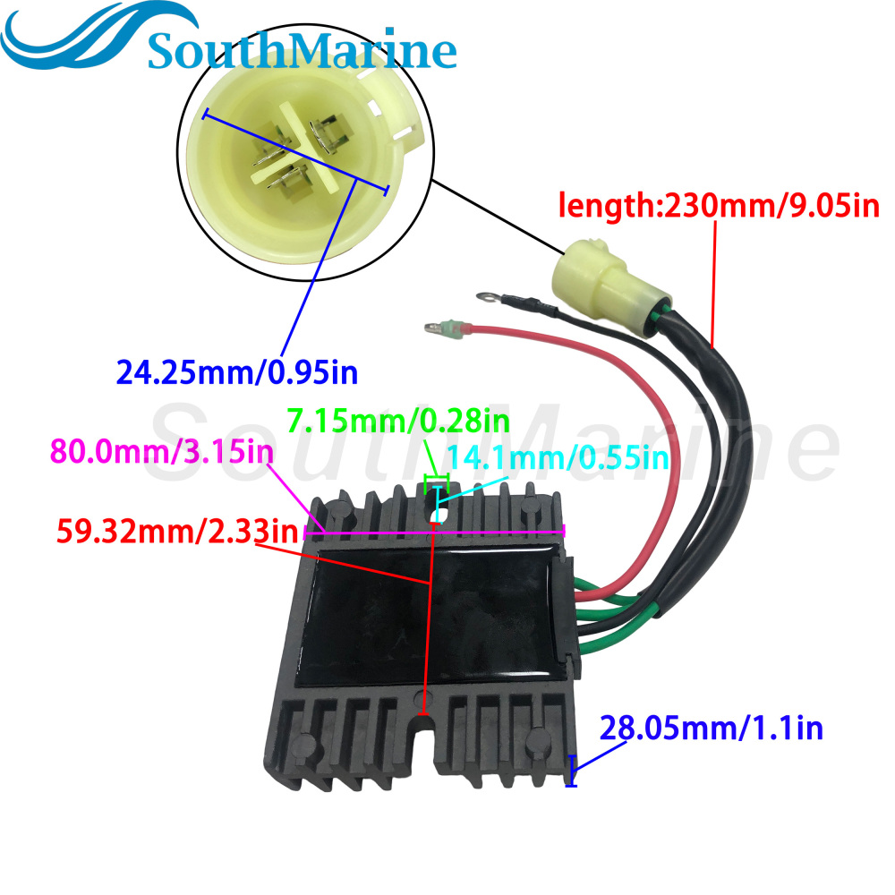 Boat Engine 67F-81960-00 10 11 12 Rectifier Regulator Assy for Yamaha 75HP 80HP 90HP 100HP, 804278A12 804278T11 for Mercury