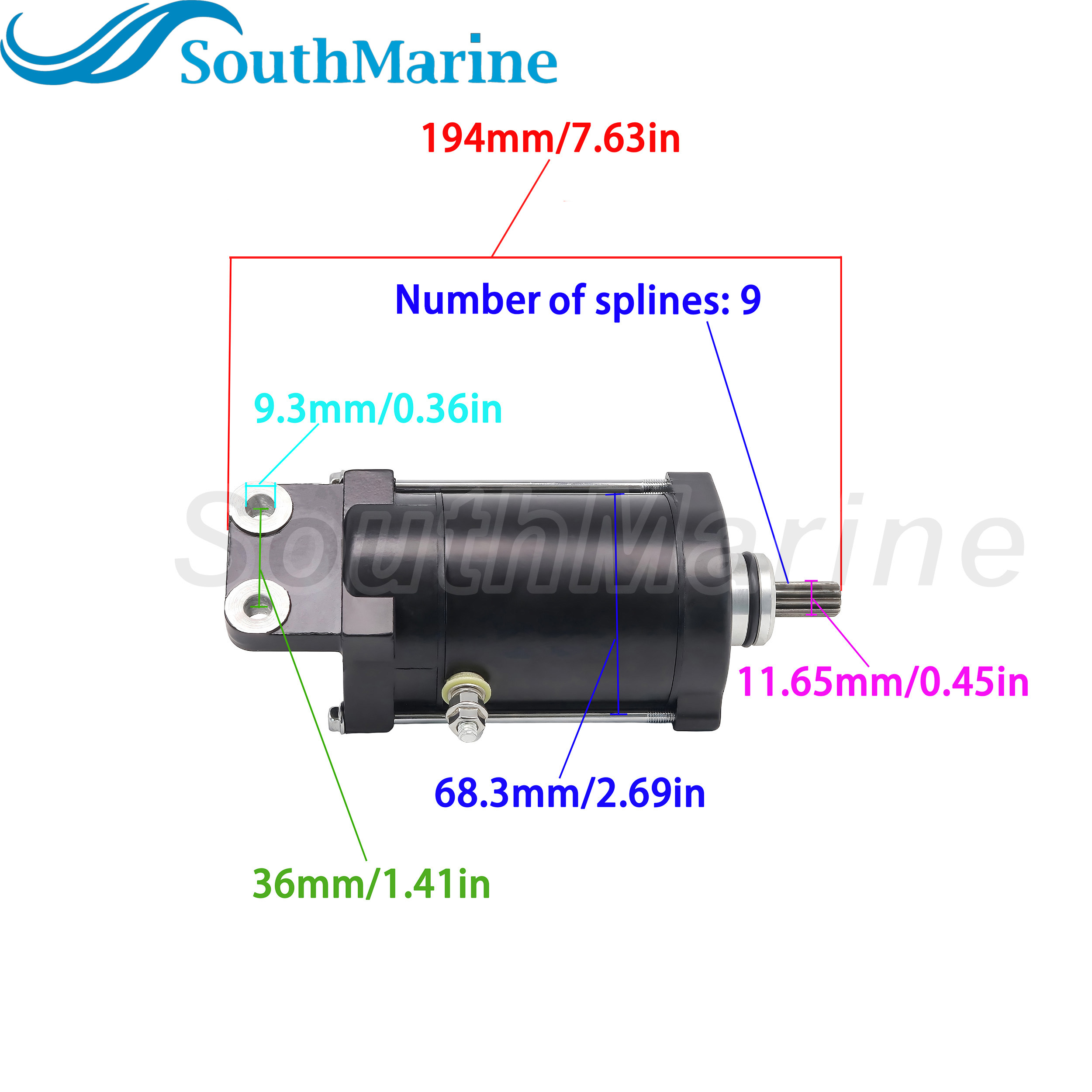 60E-81800-00 Starter Motor for Yamaha SRT1000B-E SX230 F1U5 AR230HO SXT1100 HO FX1100 Wave Runner, SMU0306 for ARROWHEAD