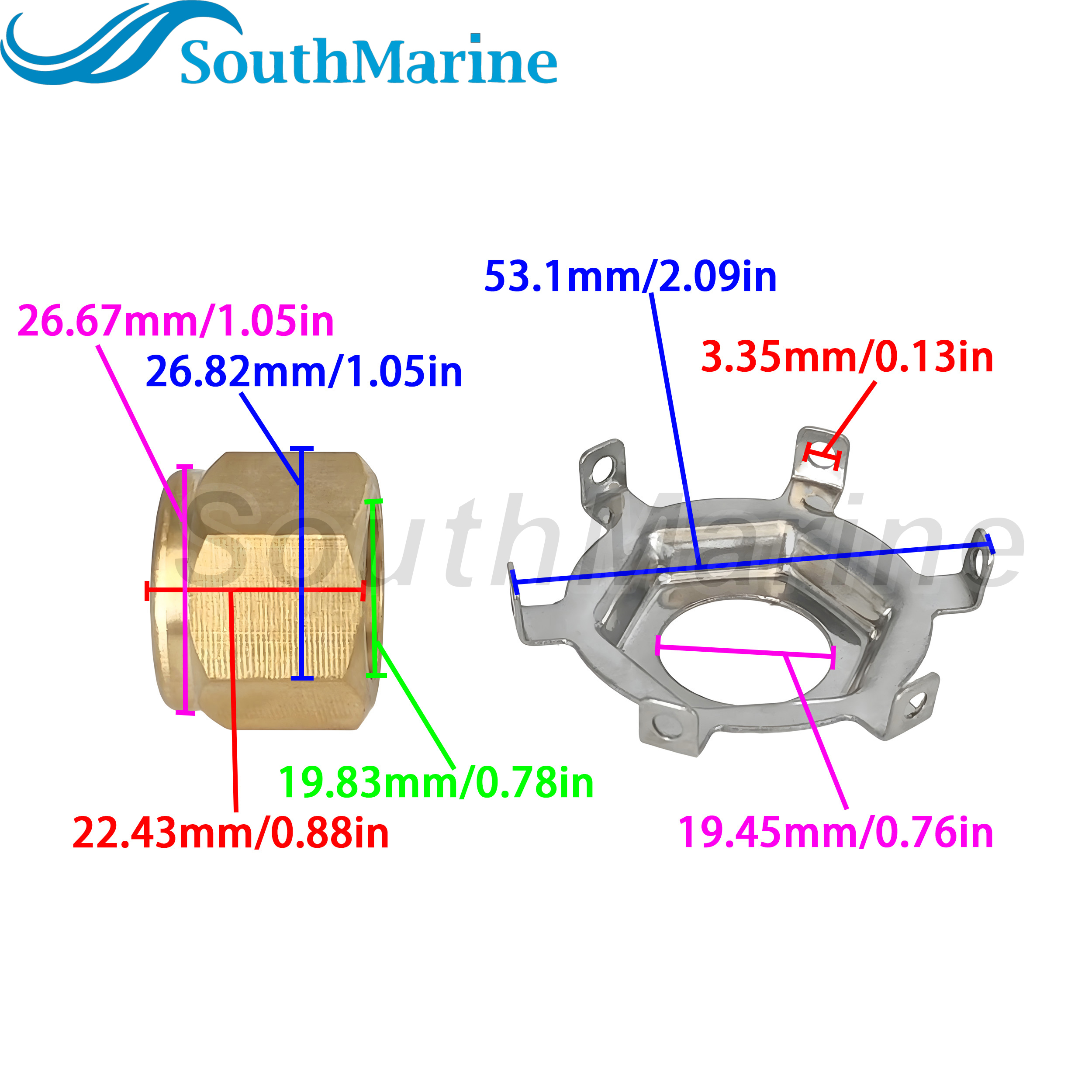Boat Engine 11-827614 Prop Propeller Nut for Mercury Mariner Quicksilver Boat Motor 80HP 90HP 115HP 125HP 150HP 200HP