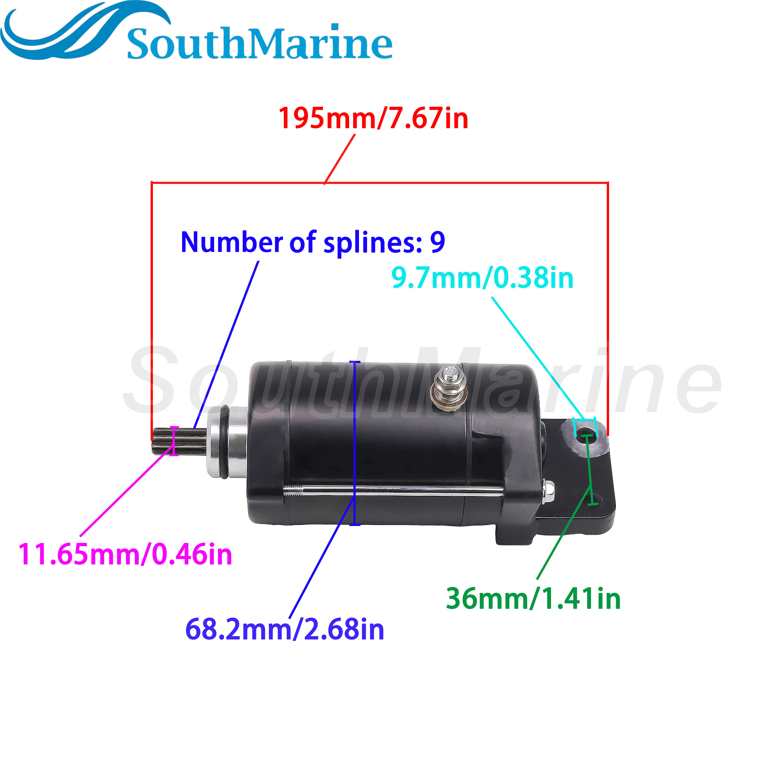 6D3-81800-00 Starter Motor for Yamaha WaveRunner Deluxe Sport VX Cruiser VX110 V1, 18436 for Lester, 8M6007436 for Quicksilver