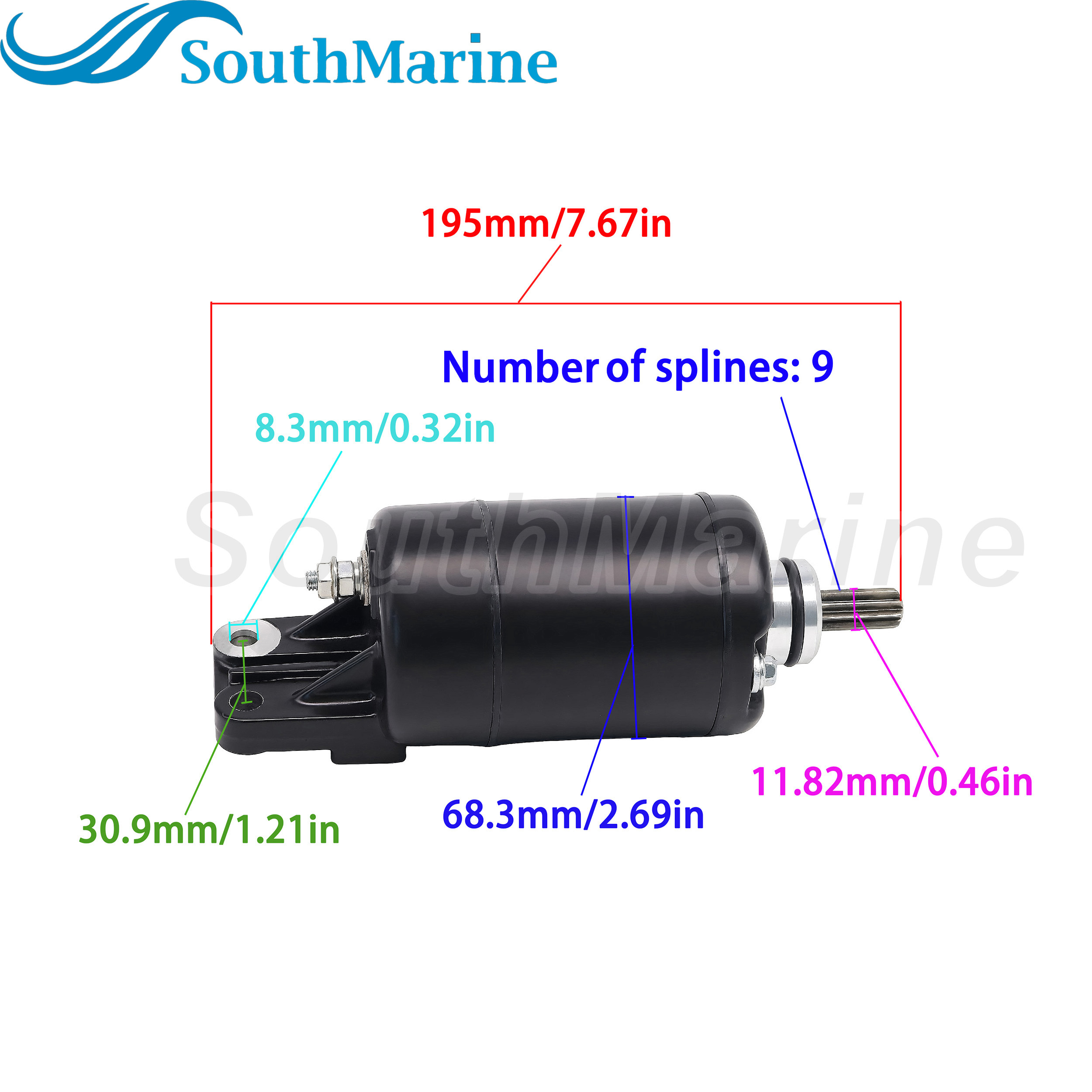 6EY-81800-00 Starter Motor for Yamaha 1050cc PWC WaveRunner VX VX-C Cruiser V1 EX EXR Watercraft, EX, EX Deluxe, EX Sport