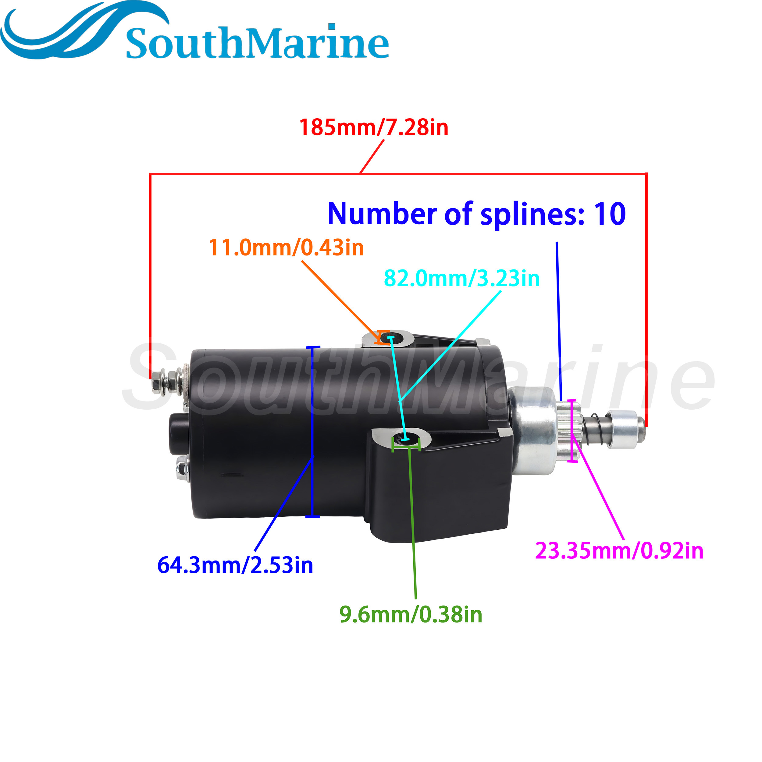 Outboard Engine 50-893889T 8M0033984 90983A 90983A1 90983T1 Starter Motor for Mercury Mariner 8HP 9.9HP 15HP 18HP 20HP 25HP