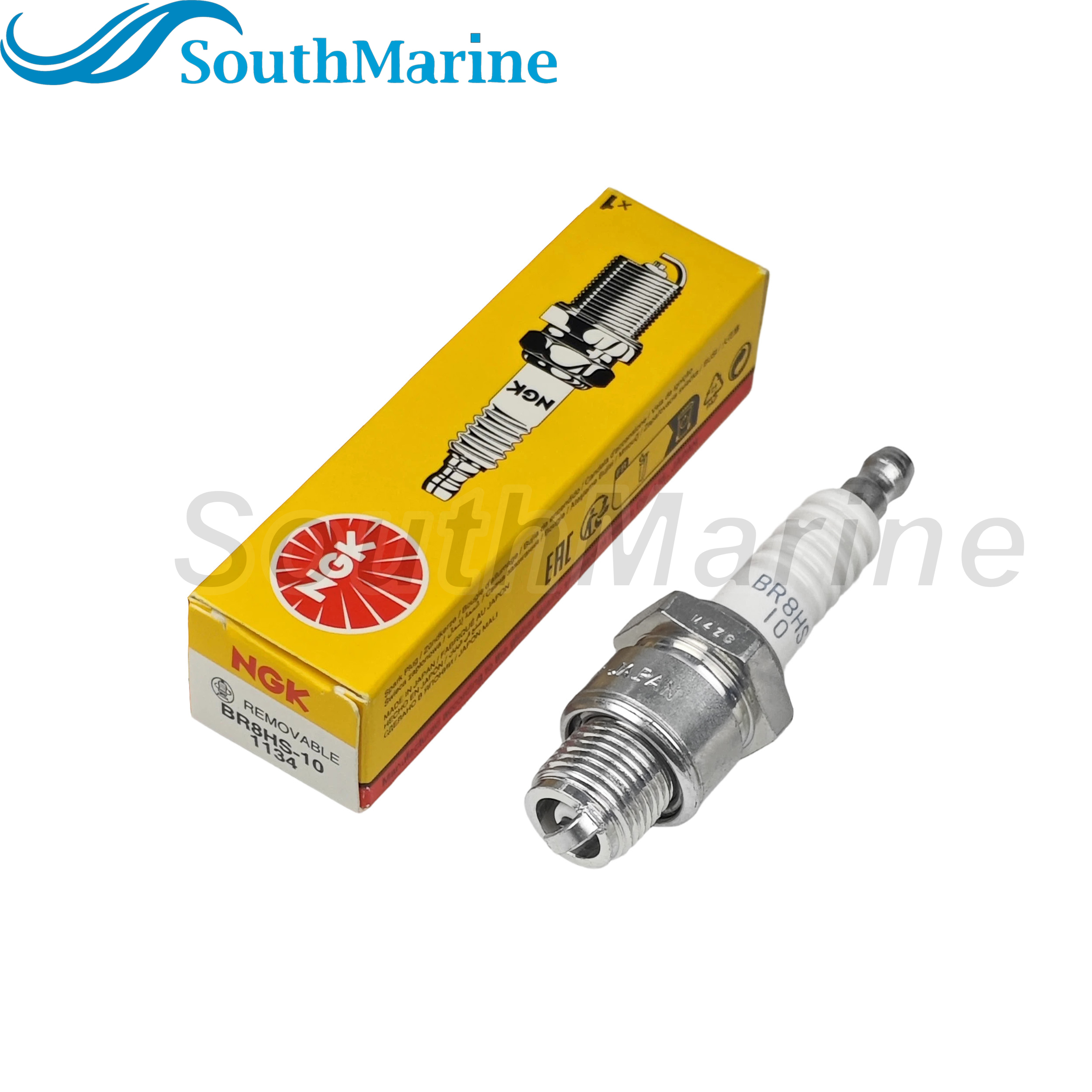 BR8HS-10 1134 NGK Nickel Spark Plugs, BR8-HS100-00 for Yamaha, 509576 503709 Evinrude Johnson 8244068 for Mercury Marine Outboard
