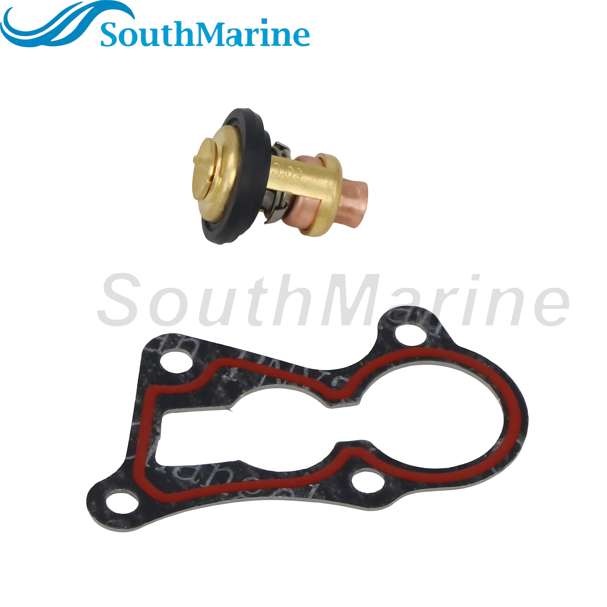 Outboard Motor 6F5-12411-01 02 03 18-3625 Thermostat & 6E9-12414-A0 A1 18-99142 Gasket for Yamaha 40HP C40 Boat Motor, 60℃/140℉