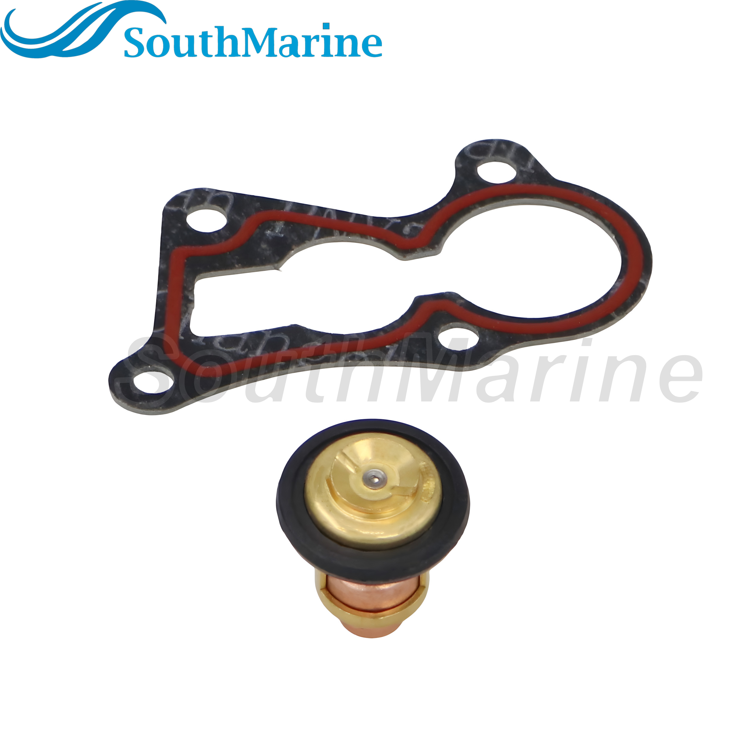 Outboard Motor 6F5-12411-01 02 03 18-3625 Thermostat & 6E9-12414-A0 A1 18-99142 Gasket for Yamaha 40HP C40 Boat Motor, 60℃/140℉
