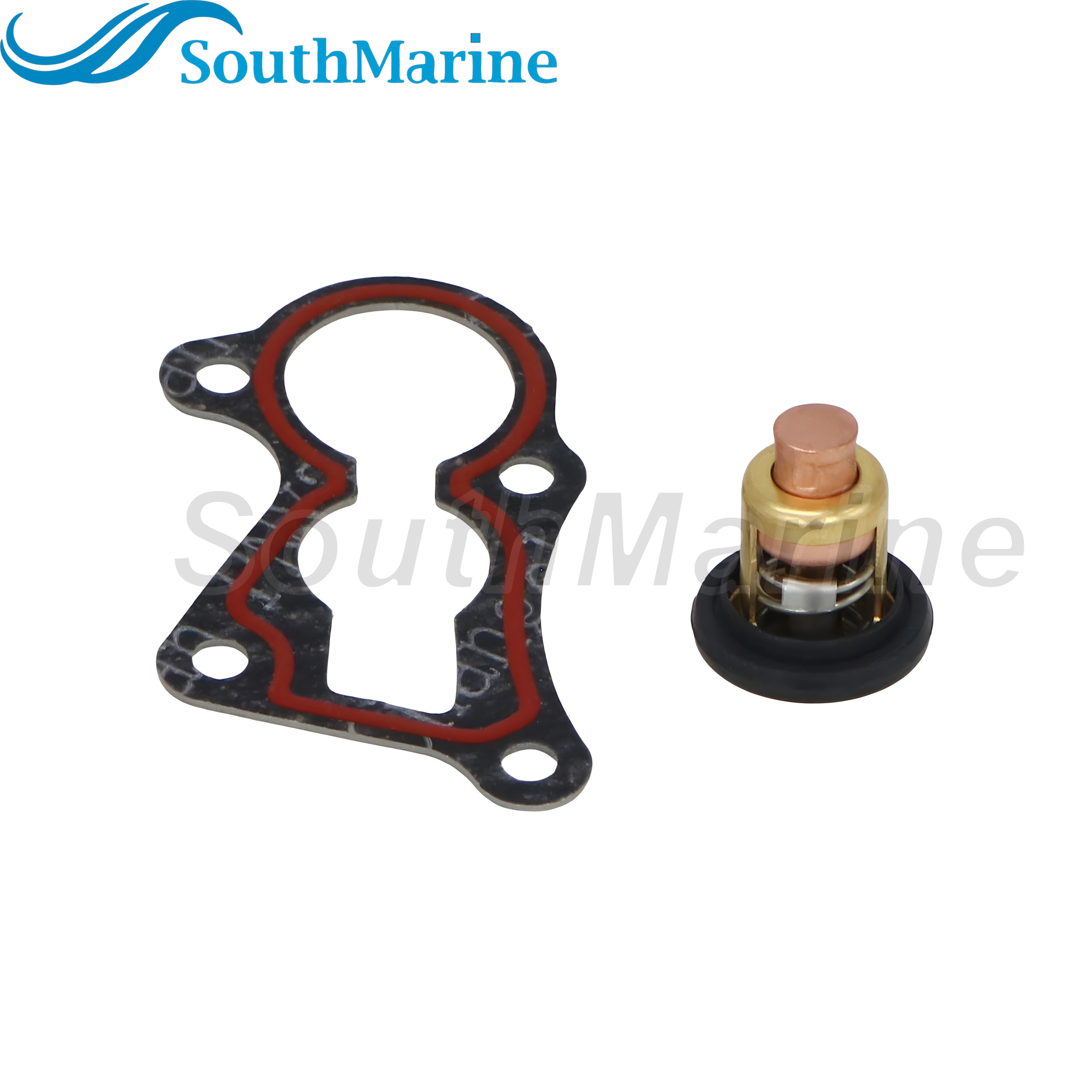Outboard Motor 6F5-12411-01 02 03 18-3625 Thermostat & 6E9-12414-A0 A1 18-99142 Gasket for Yamaha 40HP C40 Boat Motor, 60℃/140℉