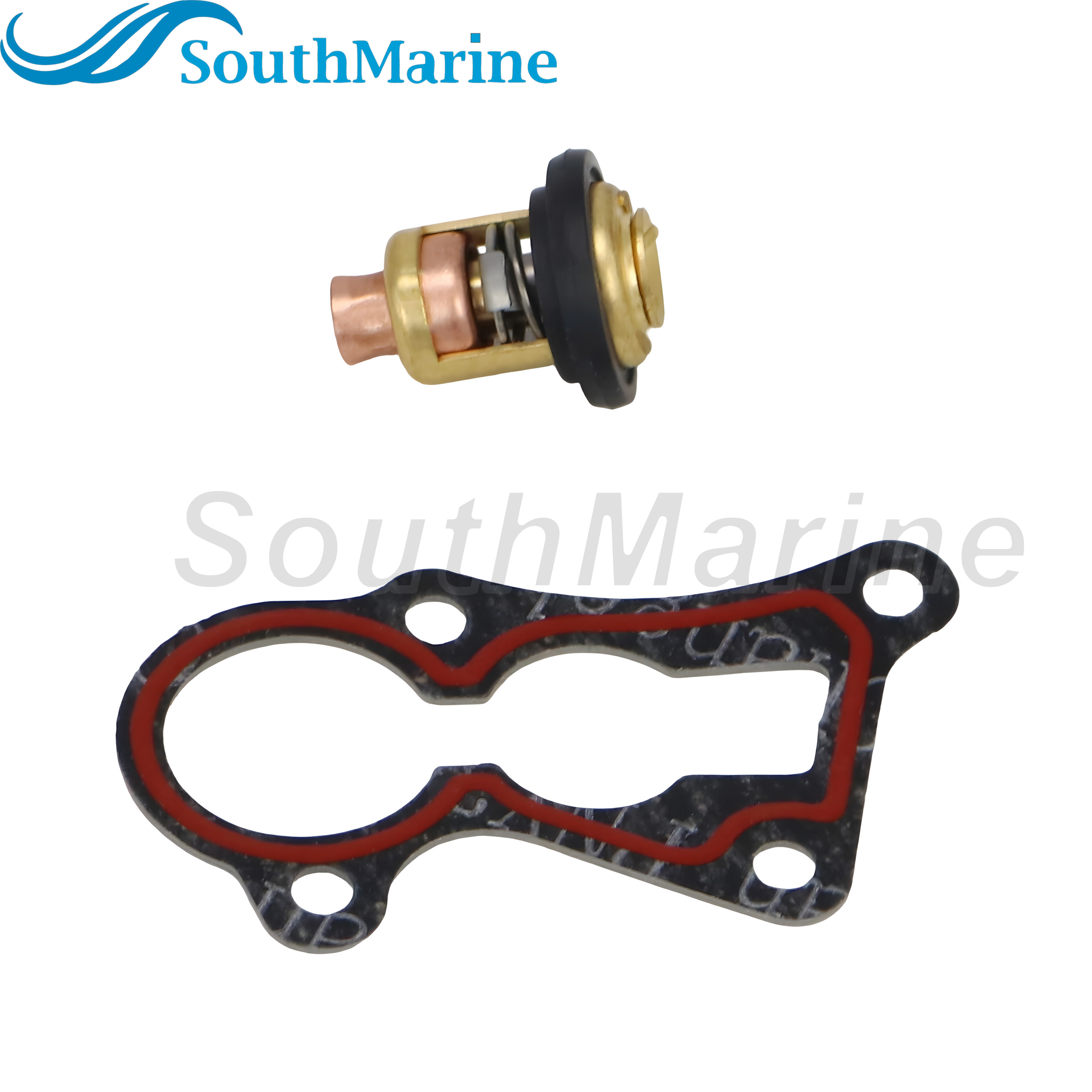 Outboard Motor 6F5-12411-01 02 03 18-3625 Thermostat & 6E9-12414-A0 A1 18-99142 Gasket for Yamaha 40HP C40 Boat Motor, 60℃/140℉