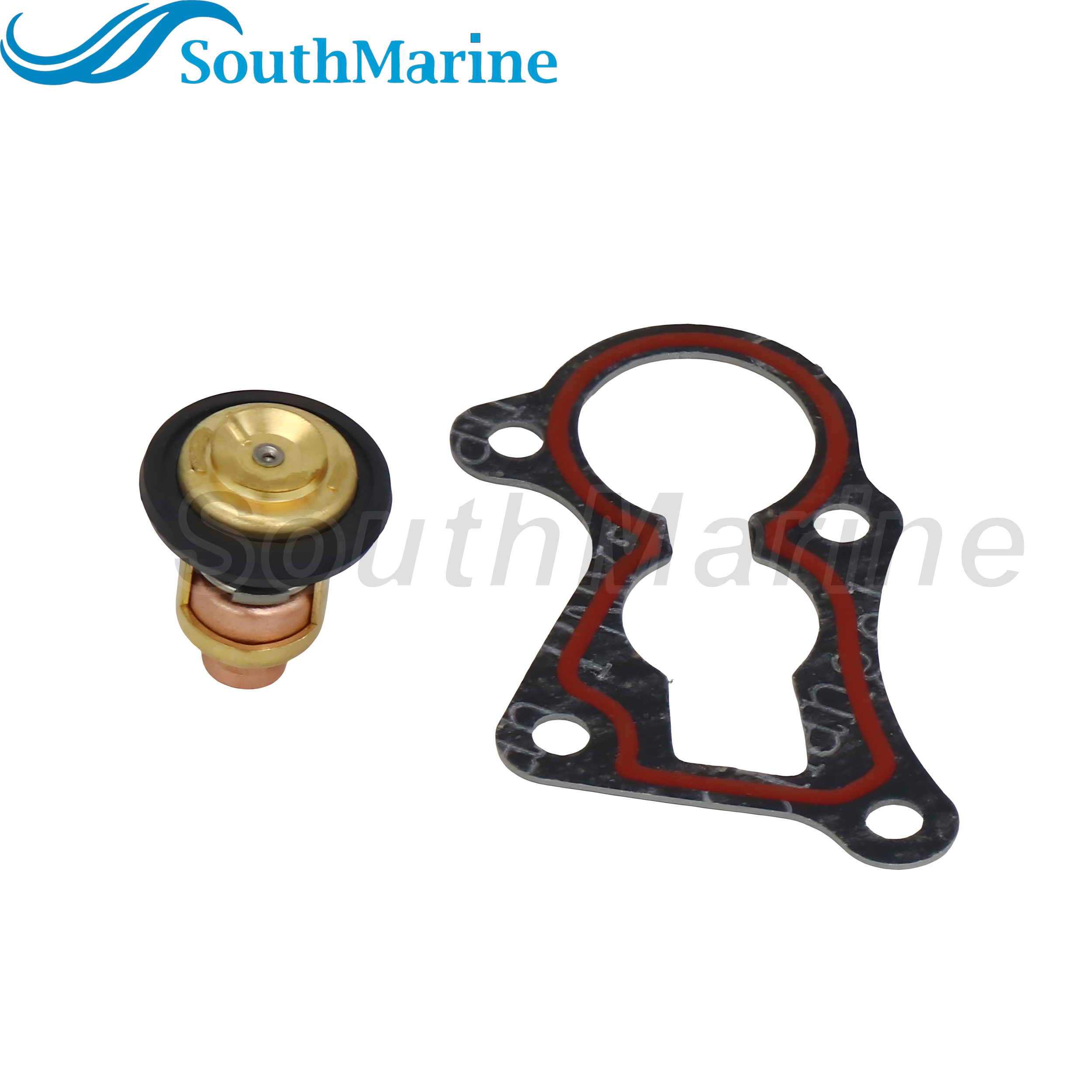 Outboard Motor 6F5-12411-01 02 03 18-3625 Thermostat & 6E9-12414-A0 A1 18-99142 Gasket for Yamaha 40HP C40 Boat Motor, 60℃/140℉