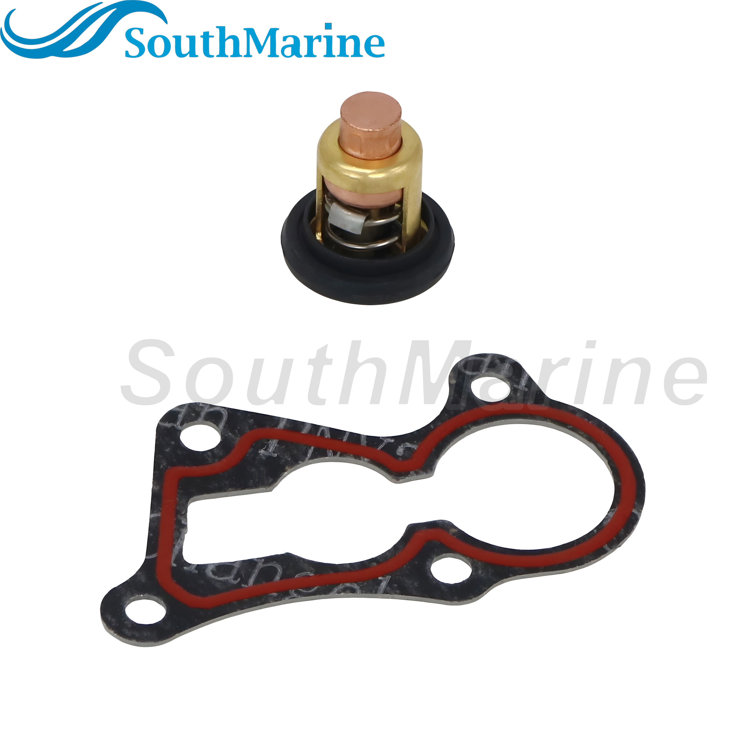 Outboard Motor 6F5-12411-01 02 03 18-3625 Thermostat & 6E9-12414-A0 A1 18-99142 Gasket for Yamaha 40HP C40 Boat Motor, 60℃/140℉