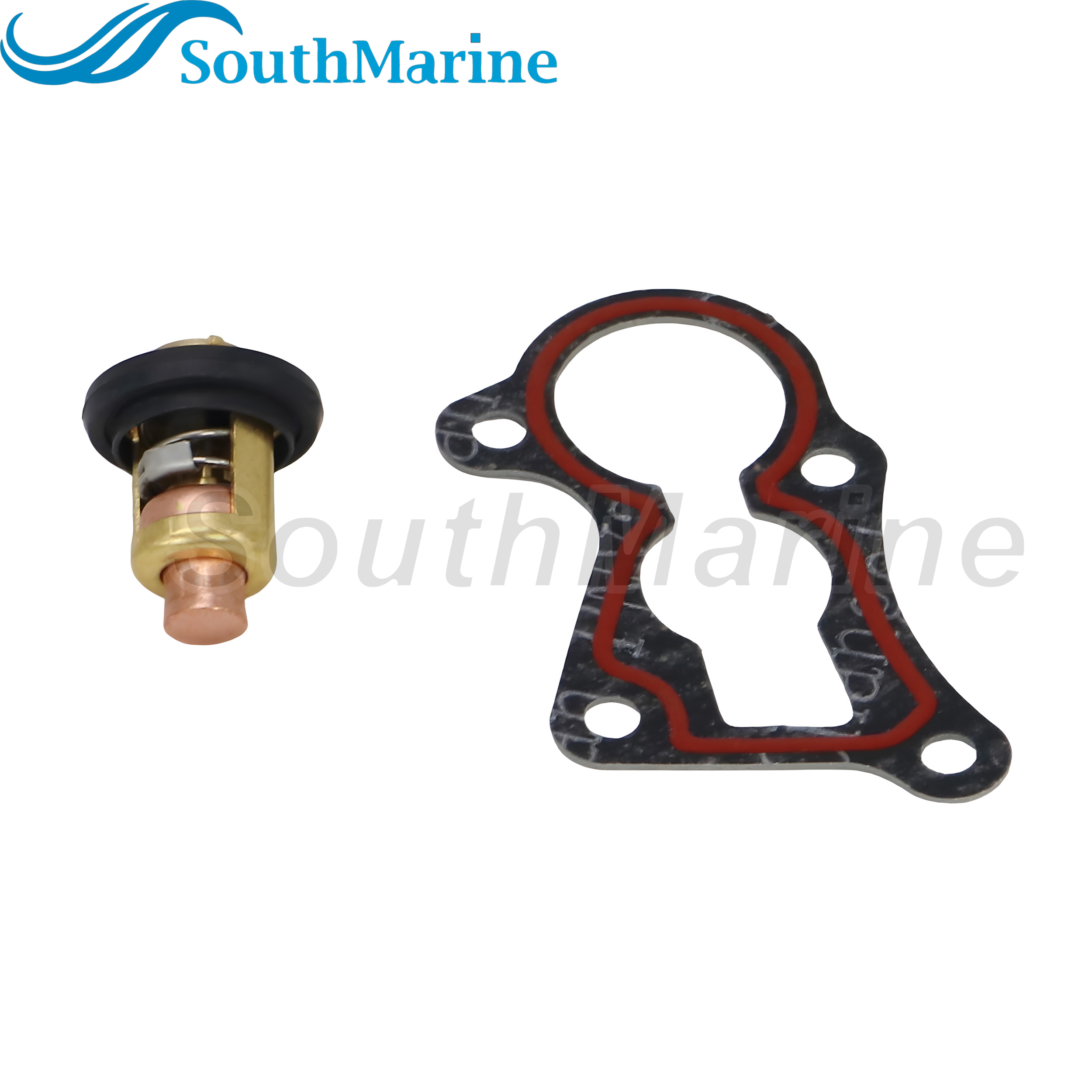 Outboard Motor 6F5-12411-01 02 03 18-3625 Thermostat & 6E9-12414-A0 A1 18-99142 Gasket for Yamaha 40HP C40 Boat Motor, 60℃/140℉