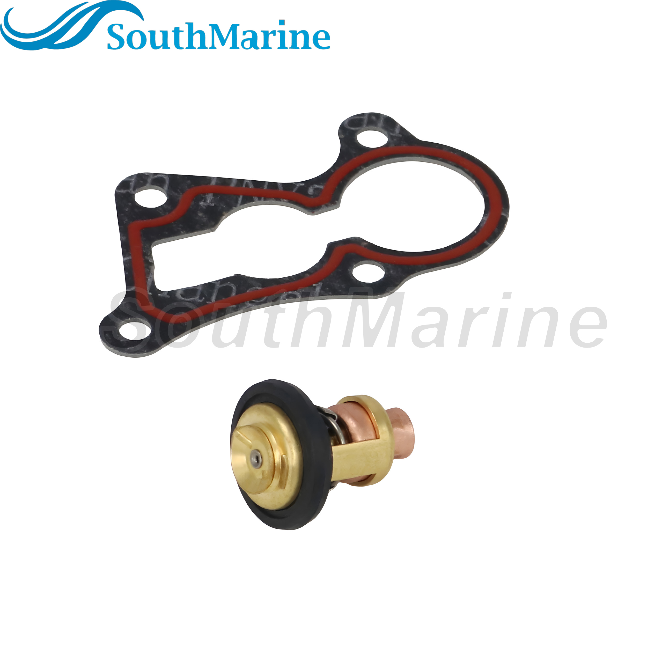Outboard Motor 6F5-12411-01 02 03 18-3625 Thermostat & 6E9-12414-A0 A1 18-99142 Gasket for Yamaha 40HP C40 Boat Motor, 60℃/140℉