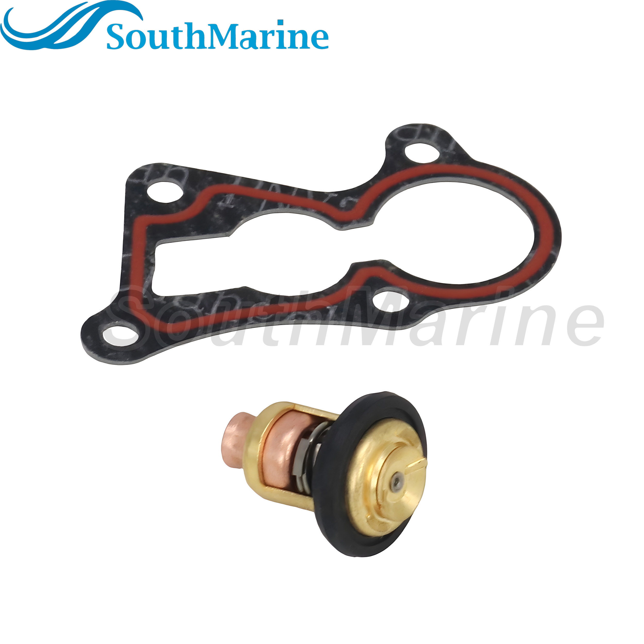 Outboard Motor 6F5-12411-01 02 03 18-3625 Thermostat & 6E9-12414-A0 A1 18-99142 Gasket for Yamaha 40HP C40 Boat Motor, 60℃/140℉
