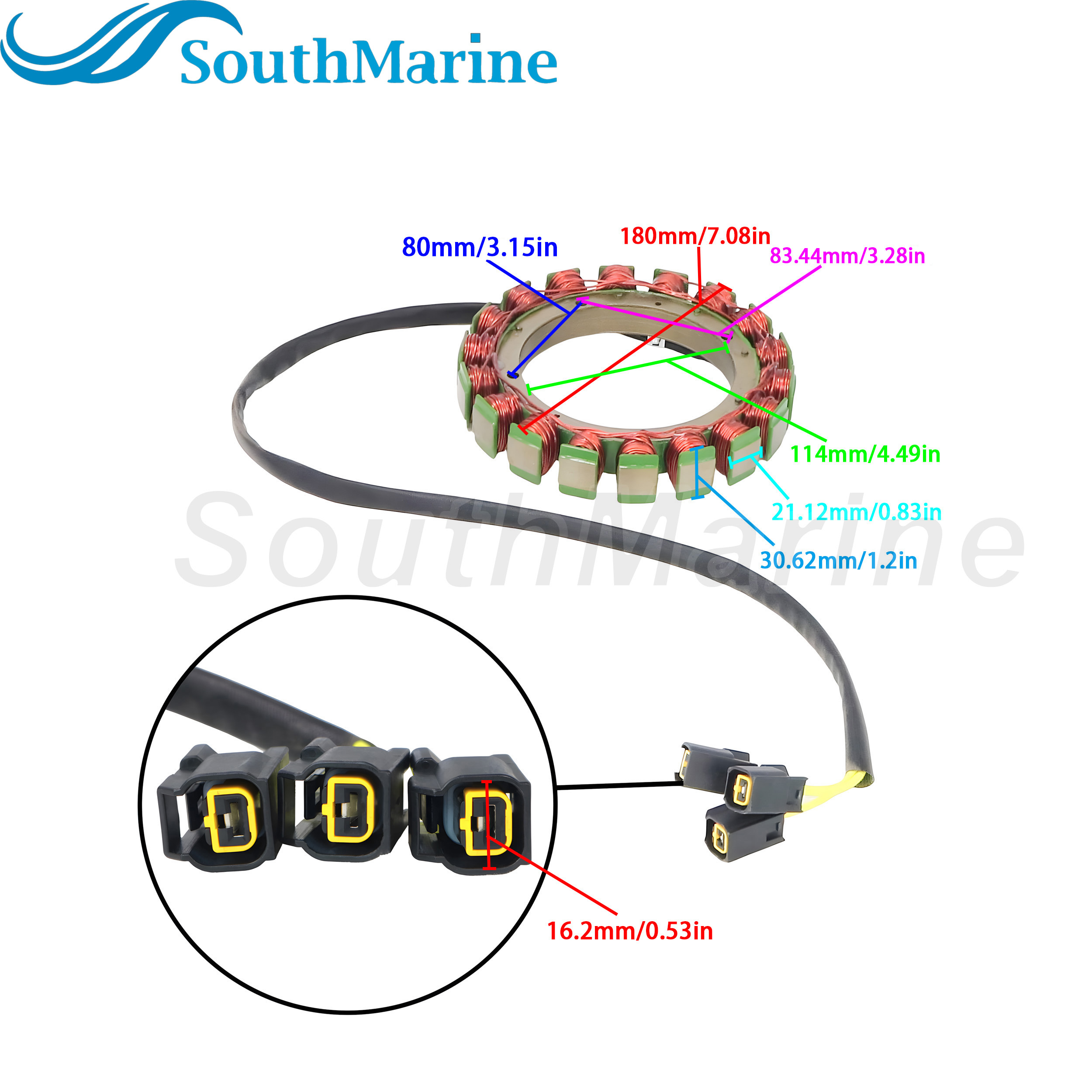 Boat Engine 6P2-81460-00 Magneto Stator for Yamaha 200HP 225HP 250HP F200 F225 F250 FL200 FL200C FL250 LF200 FL200B FL250B