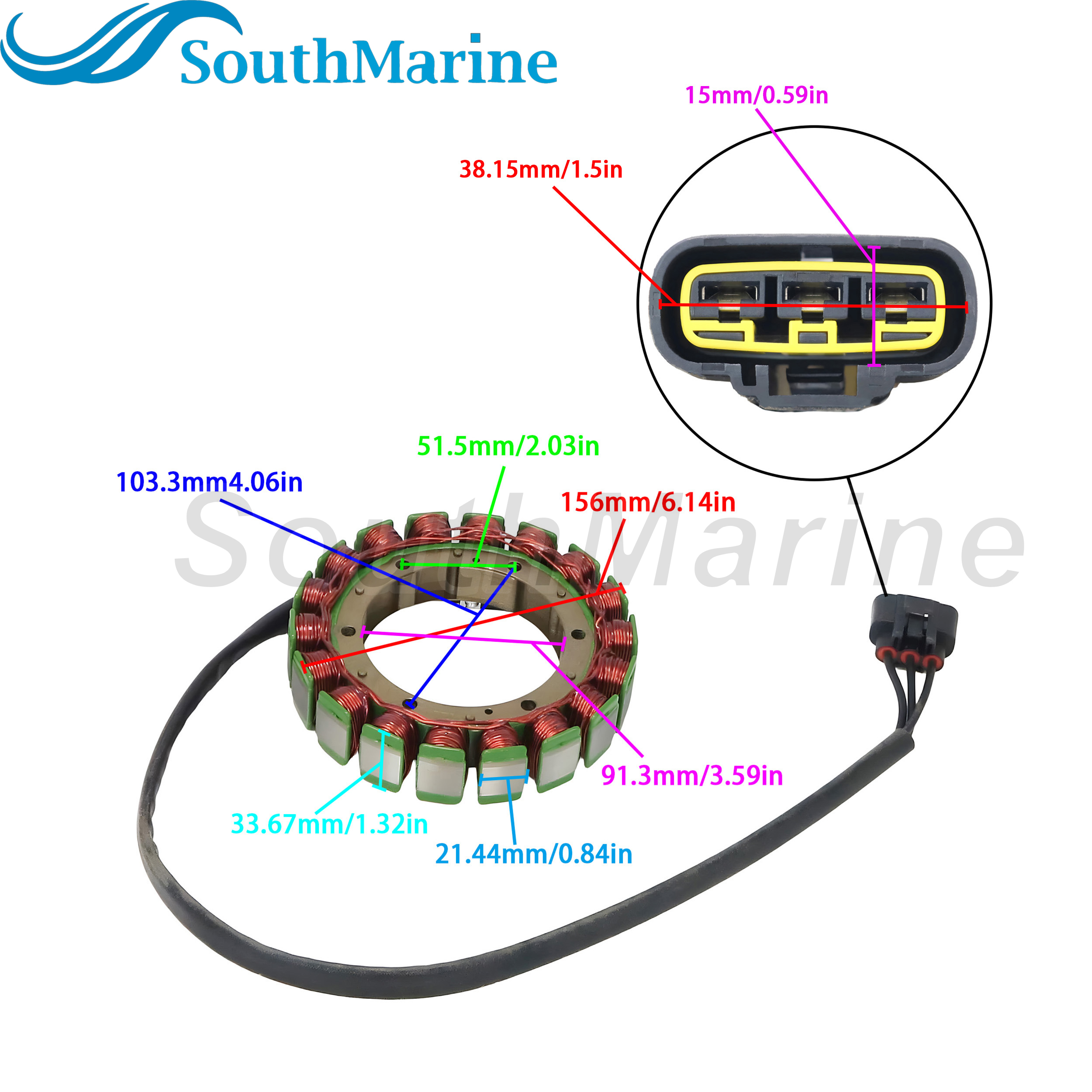 Boat Engine 6EK-81410-00 Generator Magneto Stator for Yamaha 115HP F115 VF115 LF115
