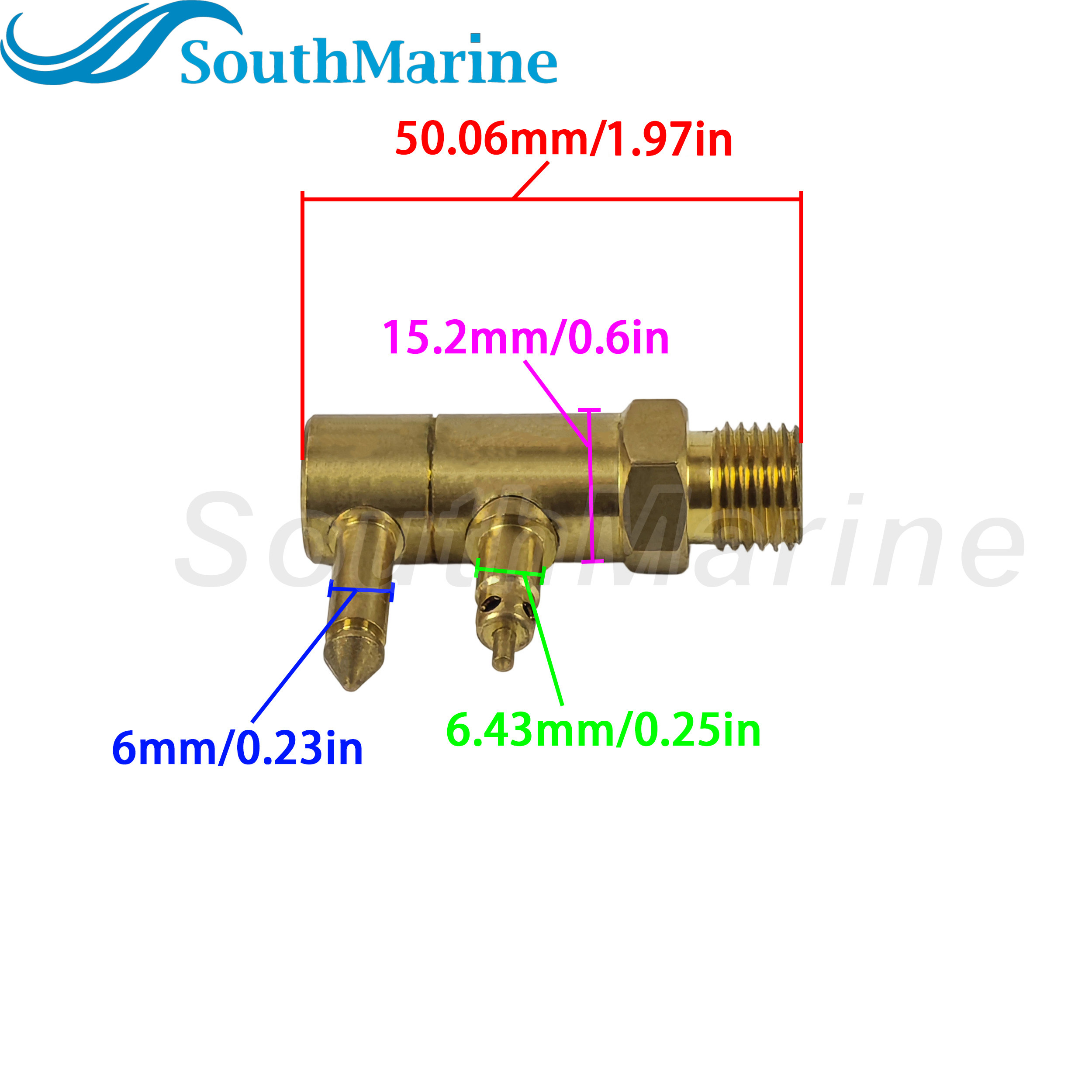 Boat Engine 8883-6 502867 Brass Male Tank Quick-Connect Fitting for Johnson/Evinrude BRP OMC for Attwood Fuel Tank