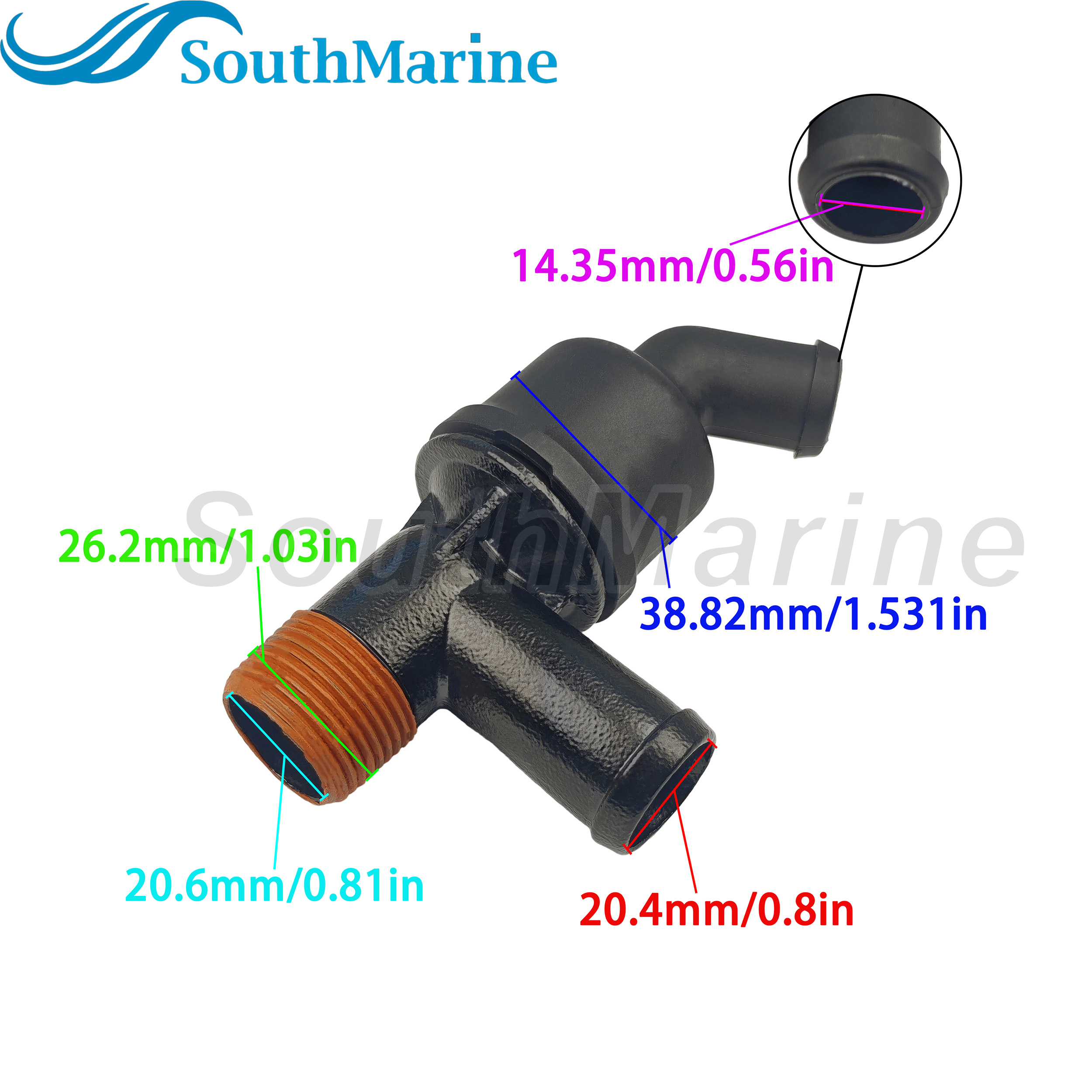 863786A1 Exhaust Manifold Drain T-Fitting for MerCruiser Sterndrive Inboard Engine V6 V8 350 377 MAG 4.3L 5.0L 5.7L 6.2L MPI