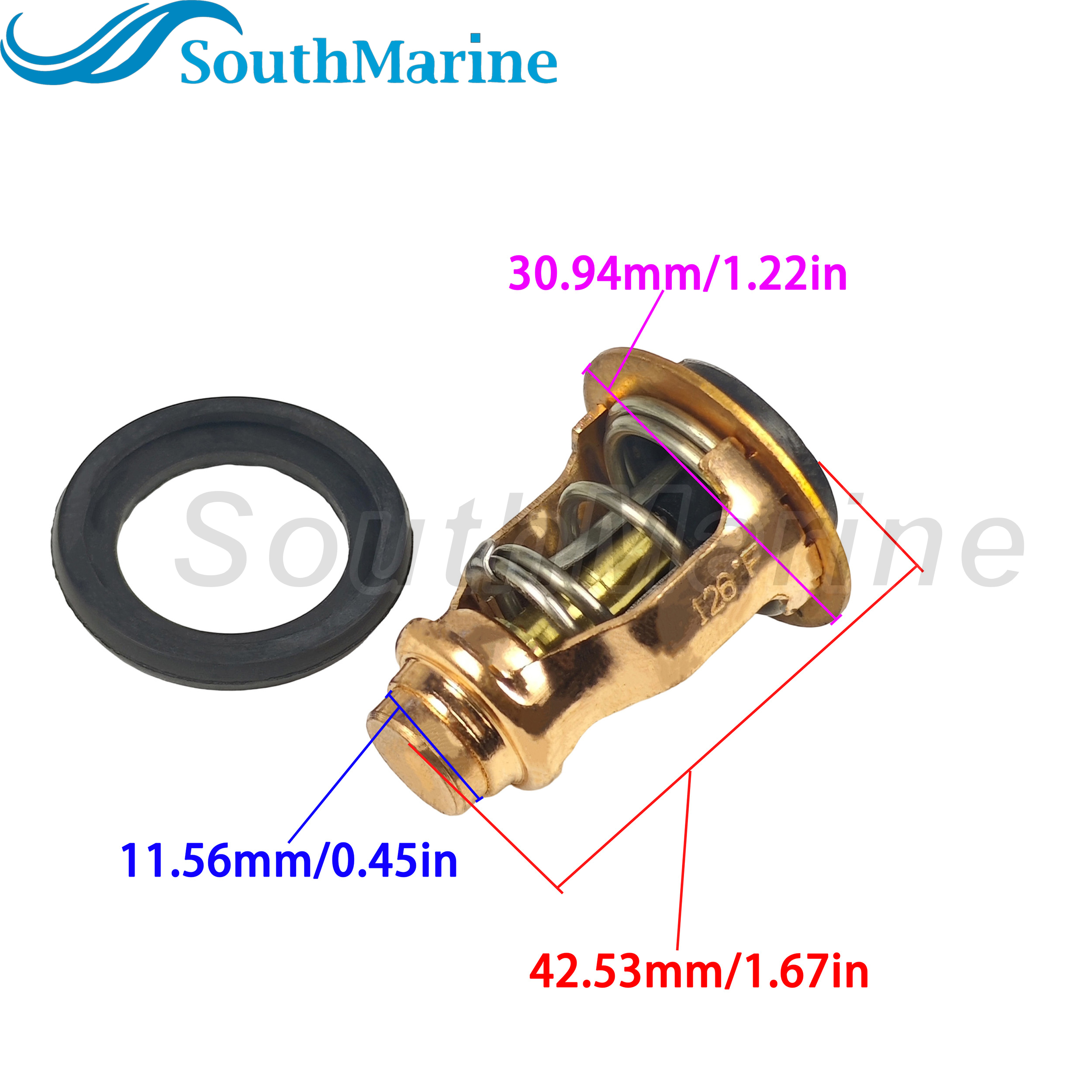 Boat Engine 60E 6CE-12411-00 01 18-3524 Thermostat for Yamaha 225HP 250HP 300HP F225 F250 F300 4.2L V6, 8M6012799 for Mercury