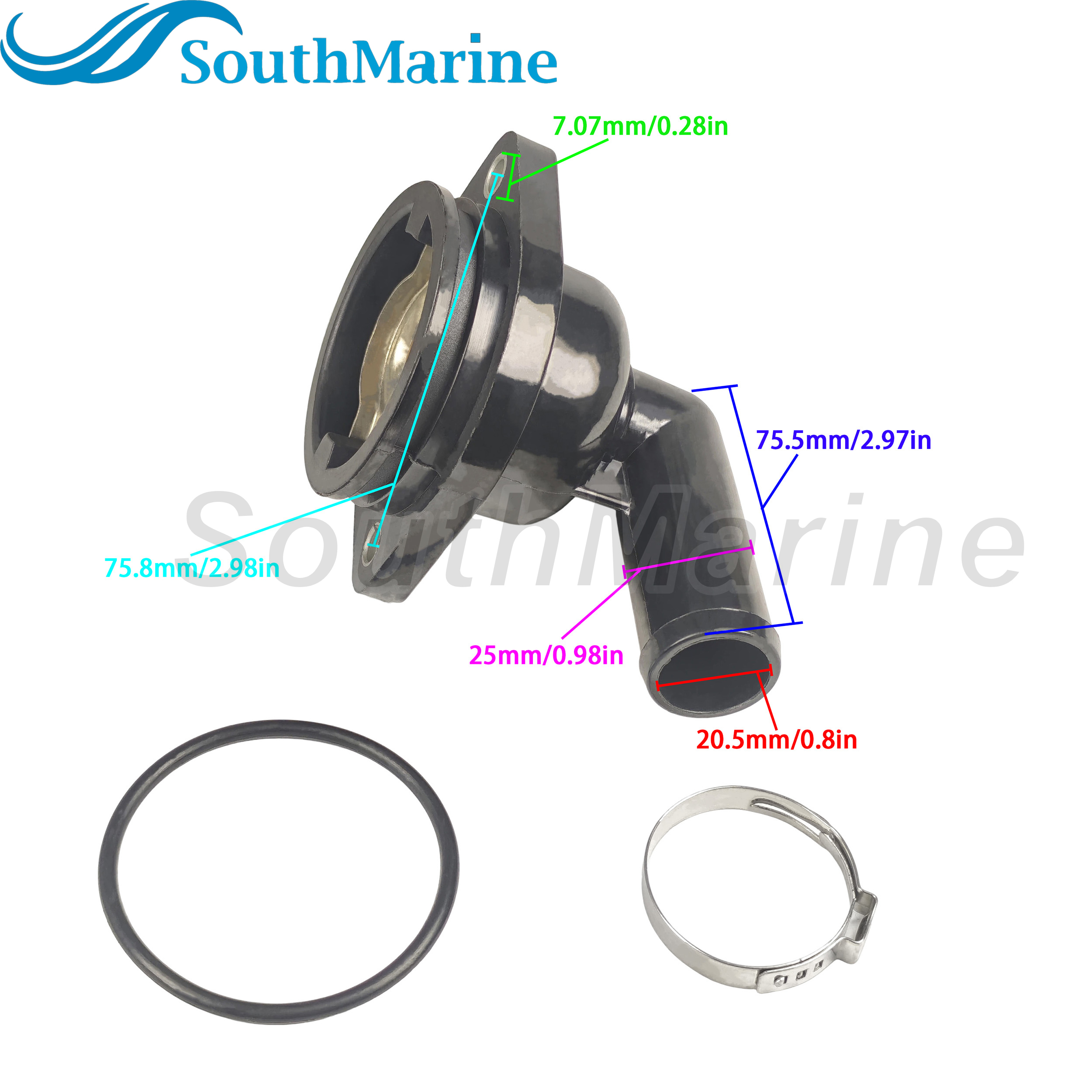 Boat Engine 892864T06 892864A06 8M0090819 18-3635 18-3633 Thermostat Housing Assy for Mercury 65HP-150HP V6 3.4 Marine