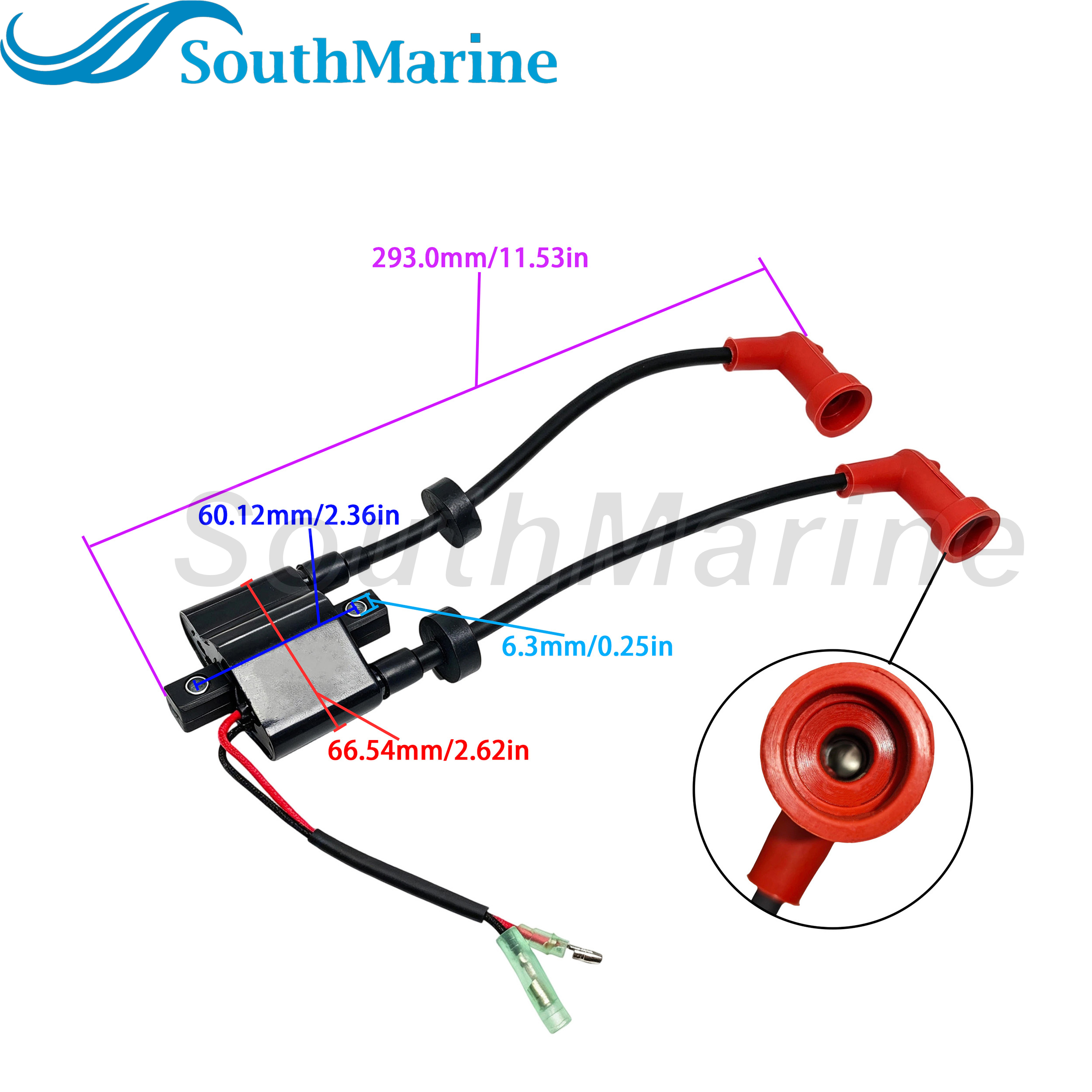 Boat Engine 680-85570-00 01 02 65W-85570-00 689-85570-21 Ignition Coil for Yamaha 6-9.9HP F6 F8 F9.9 F9.9F T8 T9.9 C25
