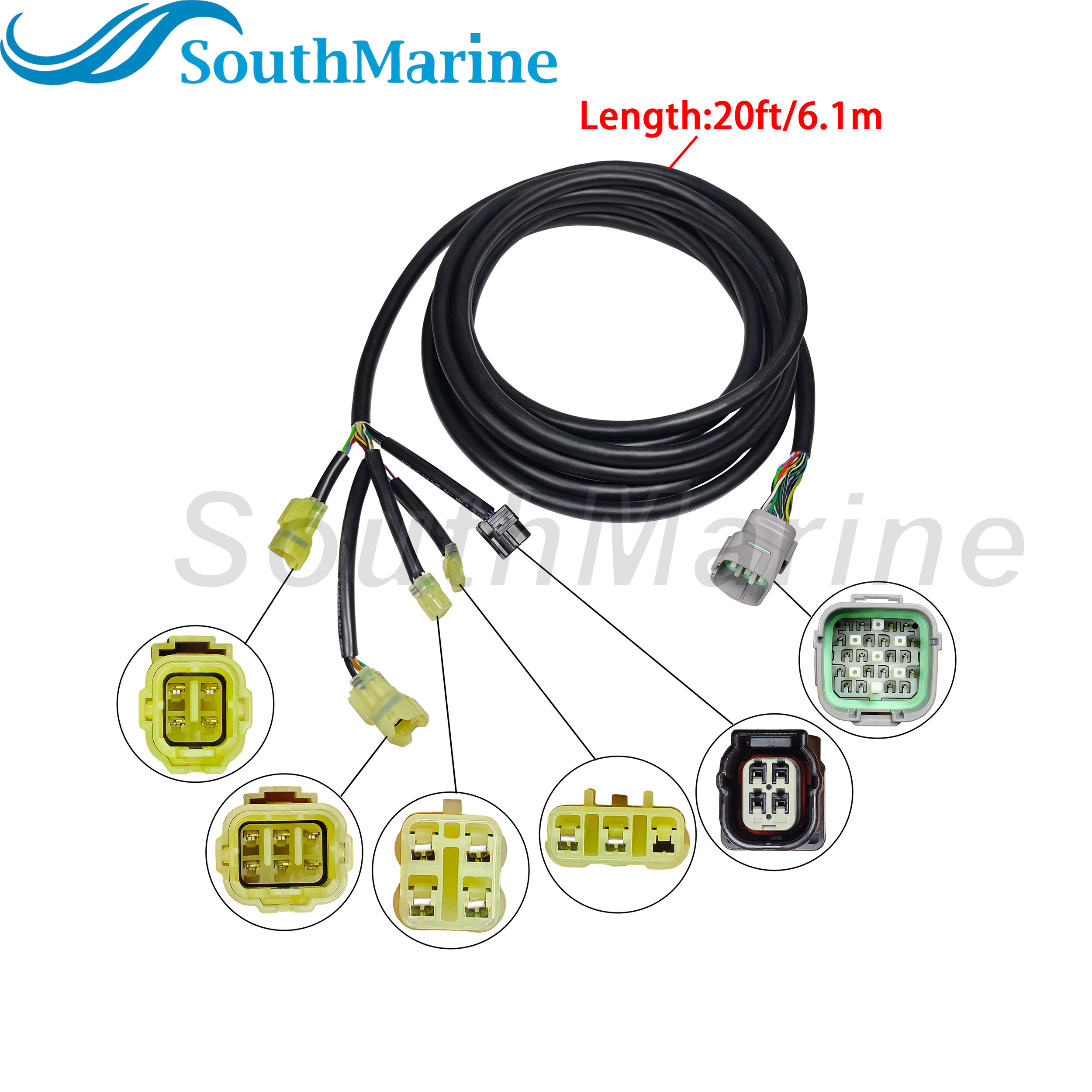 Boat Engine 32580-ZVL-901 Main Wiring Harness for Honda 115HP 140HP 150HP BF115J BF150D 20Pin, 20ft/6.1m