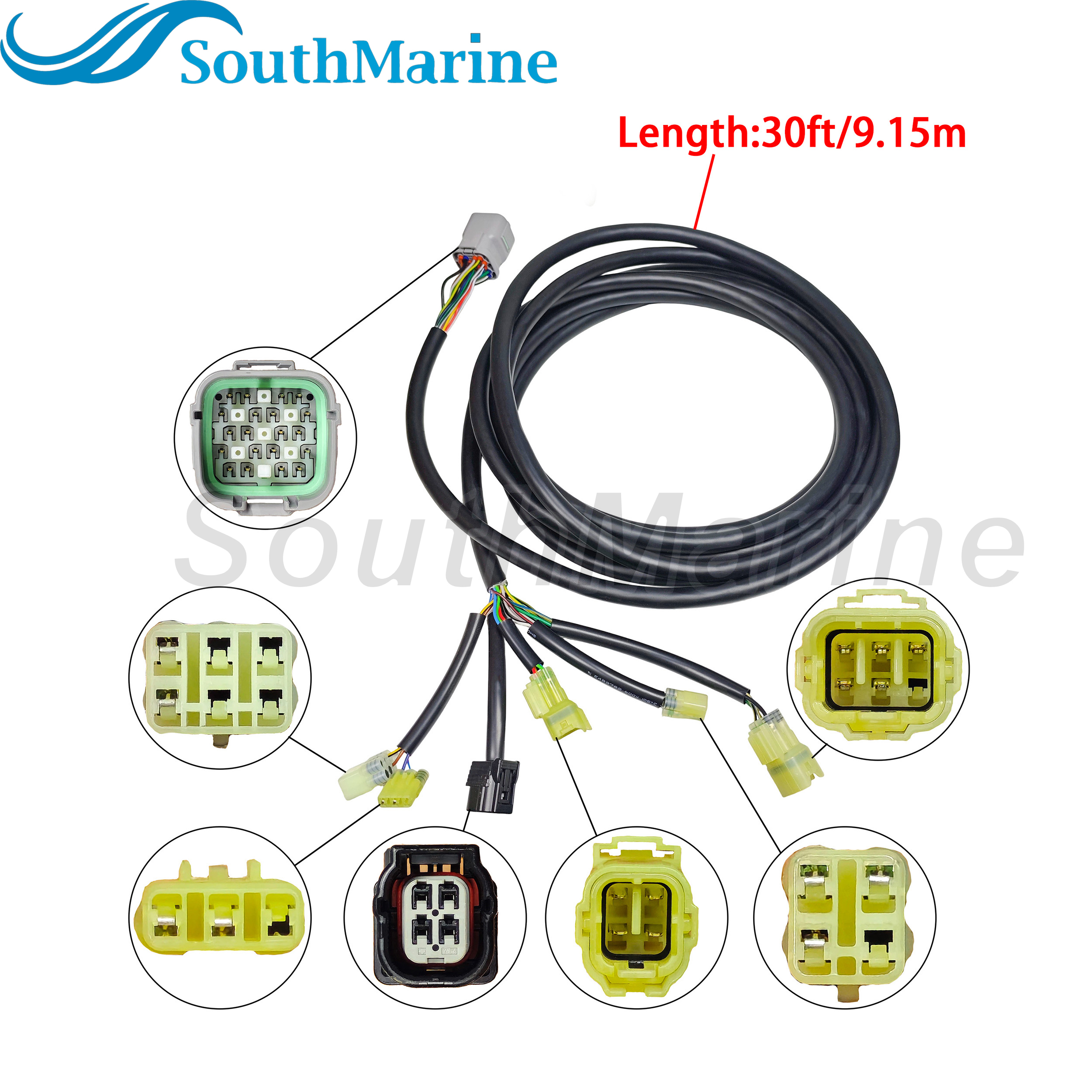 Boat Engine 32580-ZVL-920 Main Wiring Harness for Honda 200HP 225HP 250HP BF200D BF225D BF250D 20Pin, 30ft/9.15m