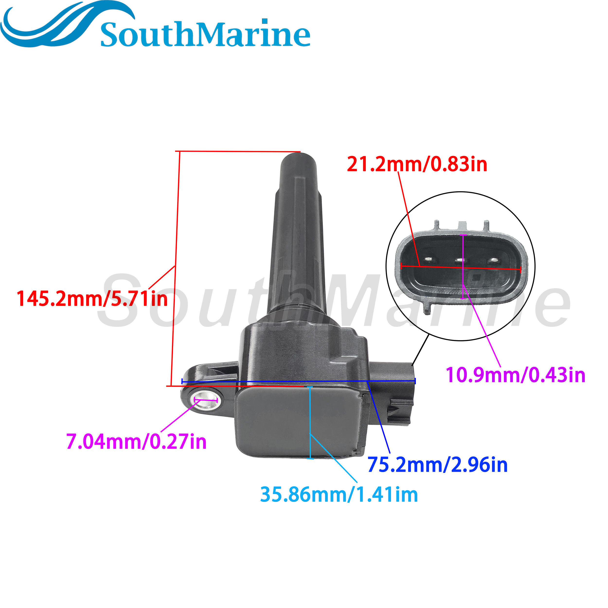 Outboard Engine 6CB-82310-00 01 02 Ignition Coil for Yamaha, 3410-93J00 H6T11171 for Suzuki 150HP 175HP 200HP 250HP 300HP