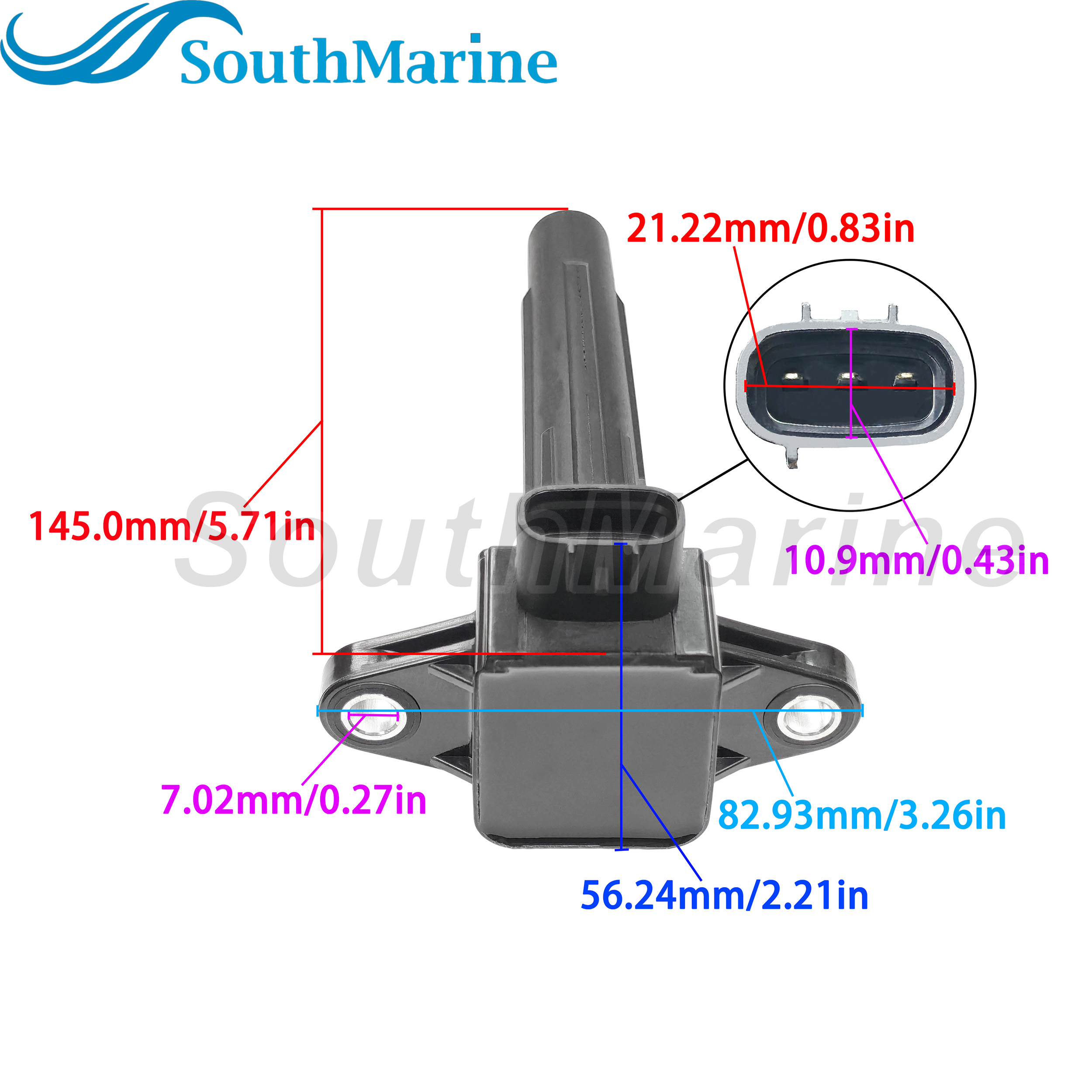 6S5-82310-00 01 02 10 Ignition Coil for Yamaha WaveRunner FX VX Cruiser GP1800 Jet Ski Boat 212 242 252 AR SX 190 192 195 240