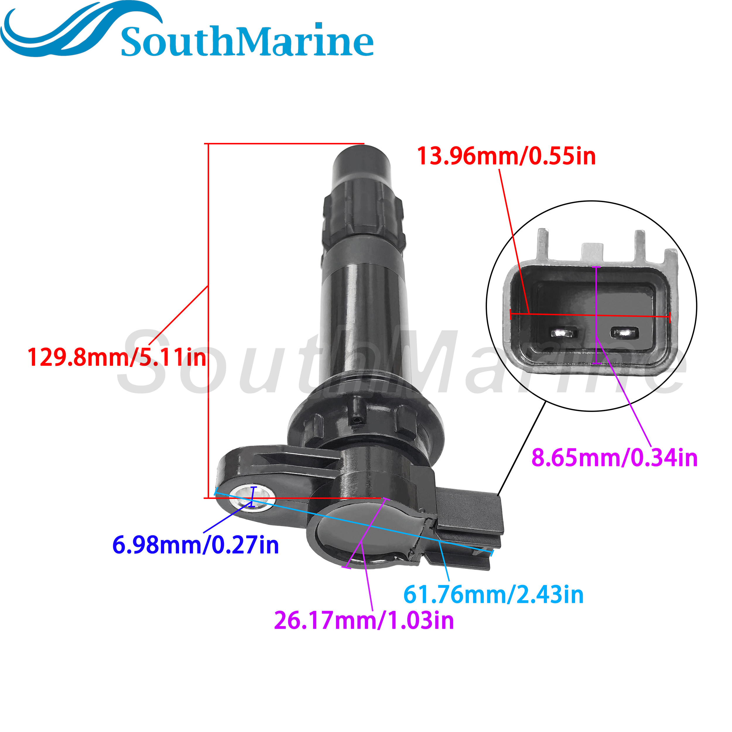 6D3-82310-00 01 6B6-82310-00 Ignition Coil for Yamaha Waverunner FX1000 FX1100 AR210 AR230 232 SR210 SR230 SX210 SX230 212X 212S
