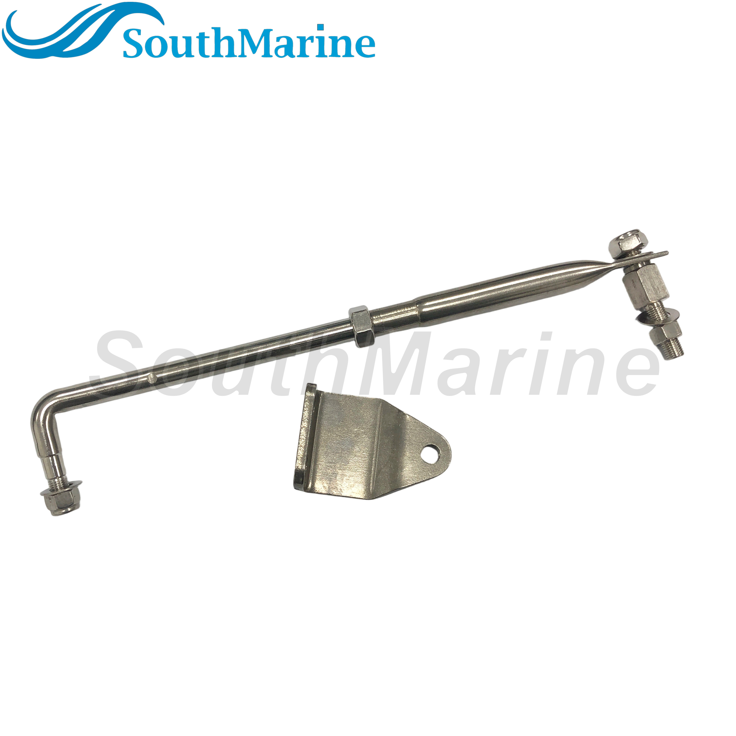 Boat Engine Stainless Steel Steering Tie Rod Drag Link Kit 315-395mm / 12.4-15.55in Adjustable, Include Steering Hook