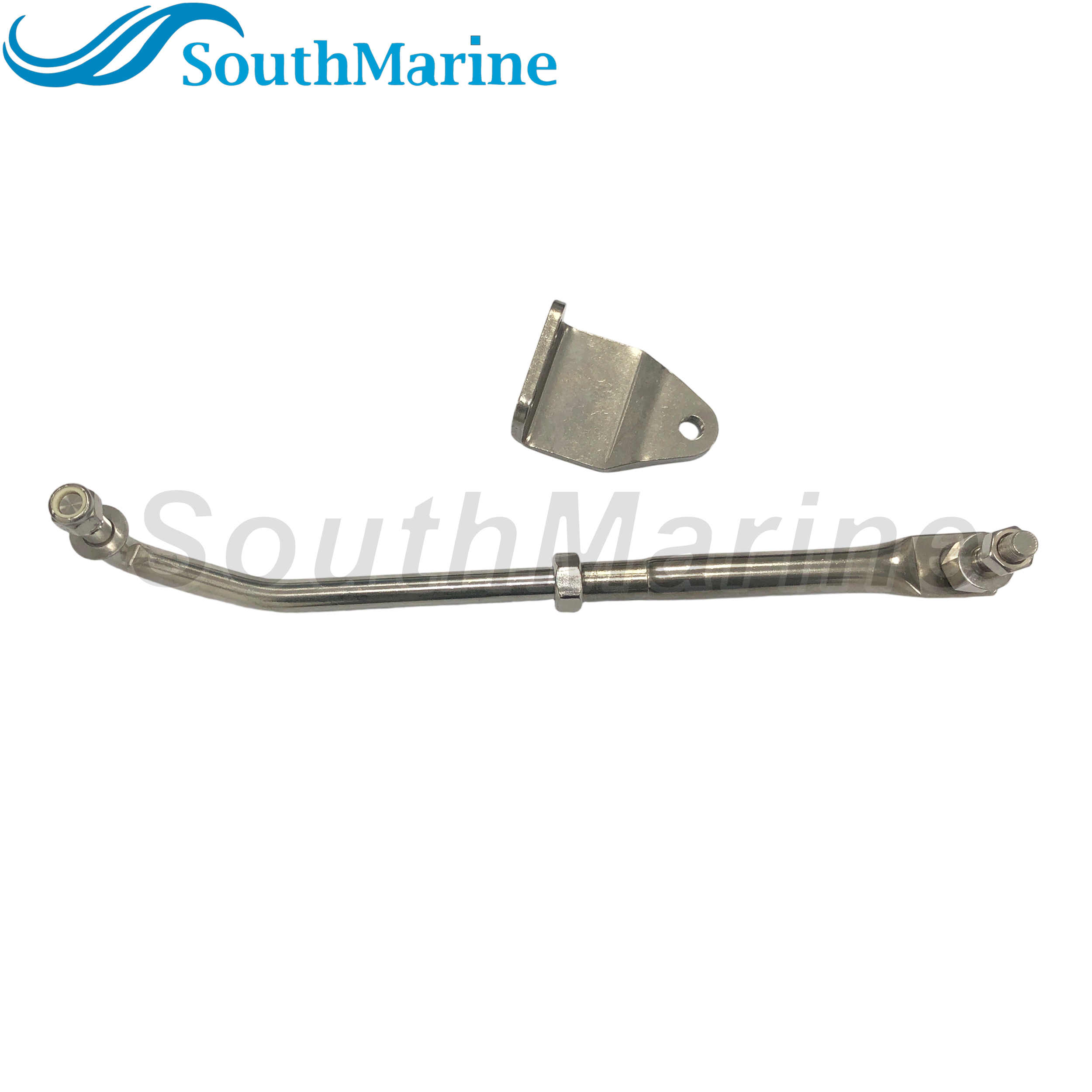 Boat Engine Stainless Steel Steering Tie Rod Drag Link Kit 315-395mm / 12.4-15.55in Adjustable, Include Steering Hook