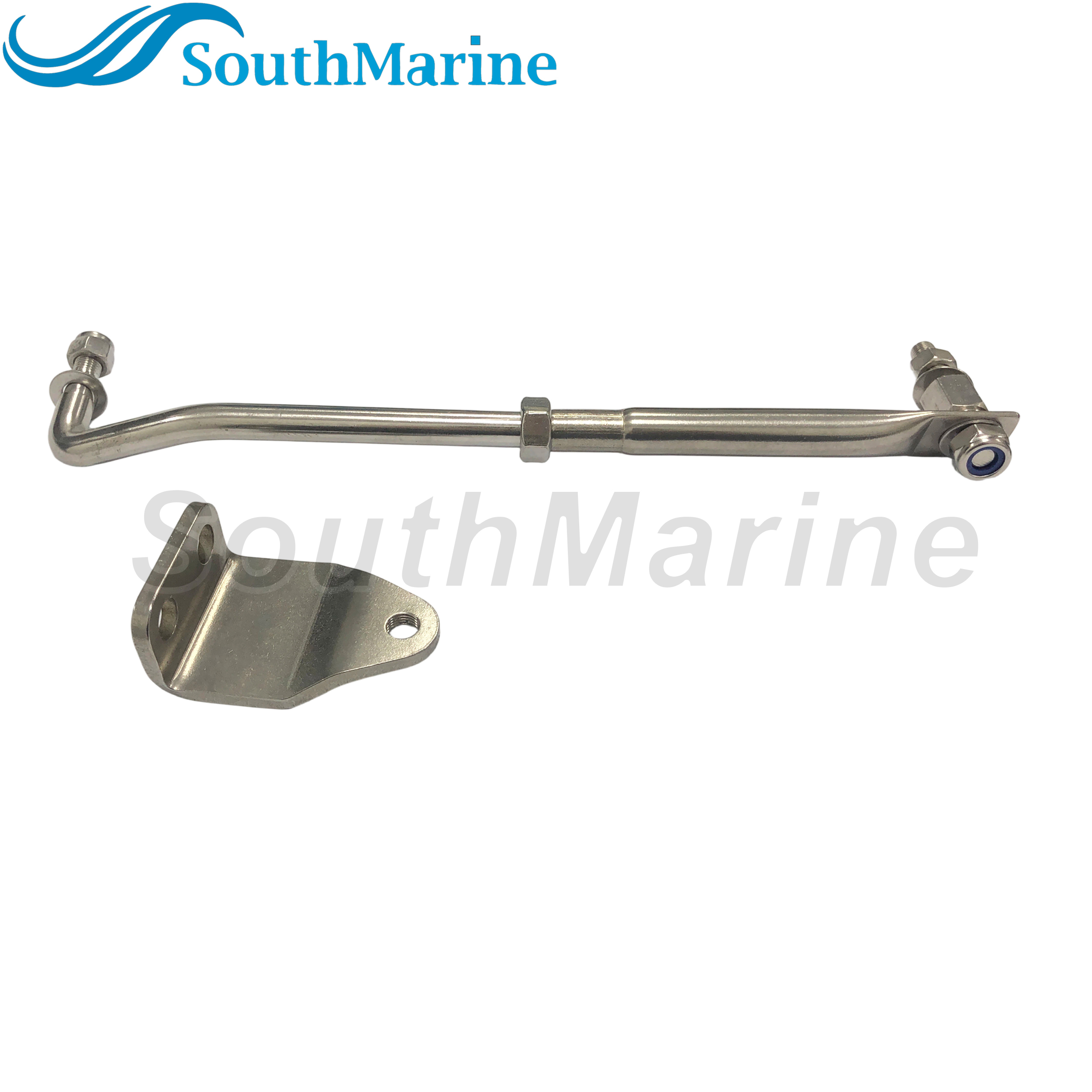 Boat Engine Stainless Steel Steering Tie Rod Drag Link Kit 315-395mm / 12.4-15.55in Adjustable, Include Steering Hook