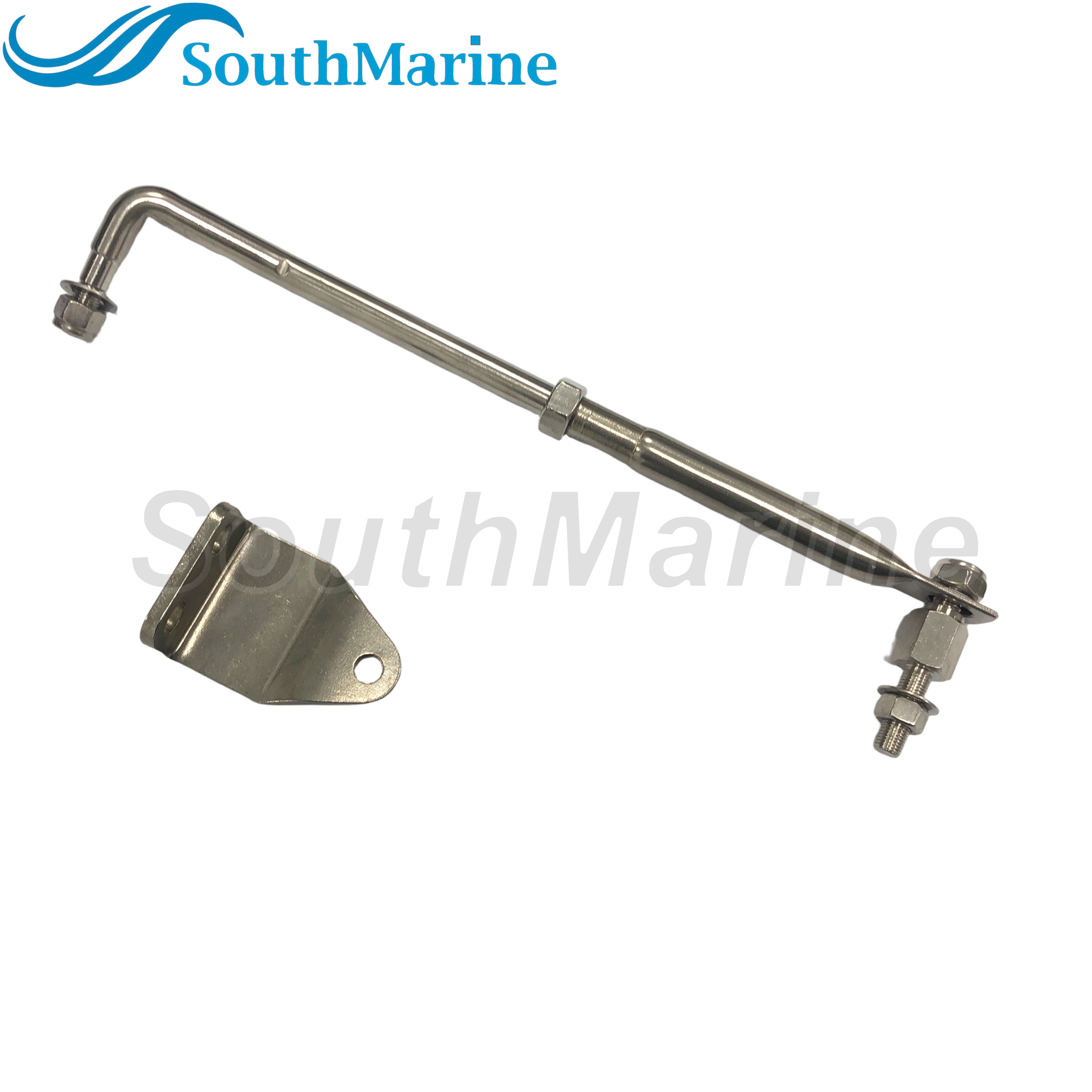 Boat Engine Stainless Steel Steering Tie Rod Drag Link Kit 315-395mm / 12.4-15.55in Adjustable, Include Steering Hook