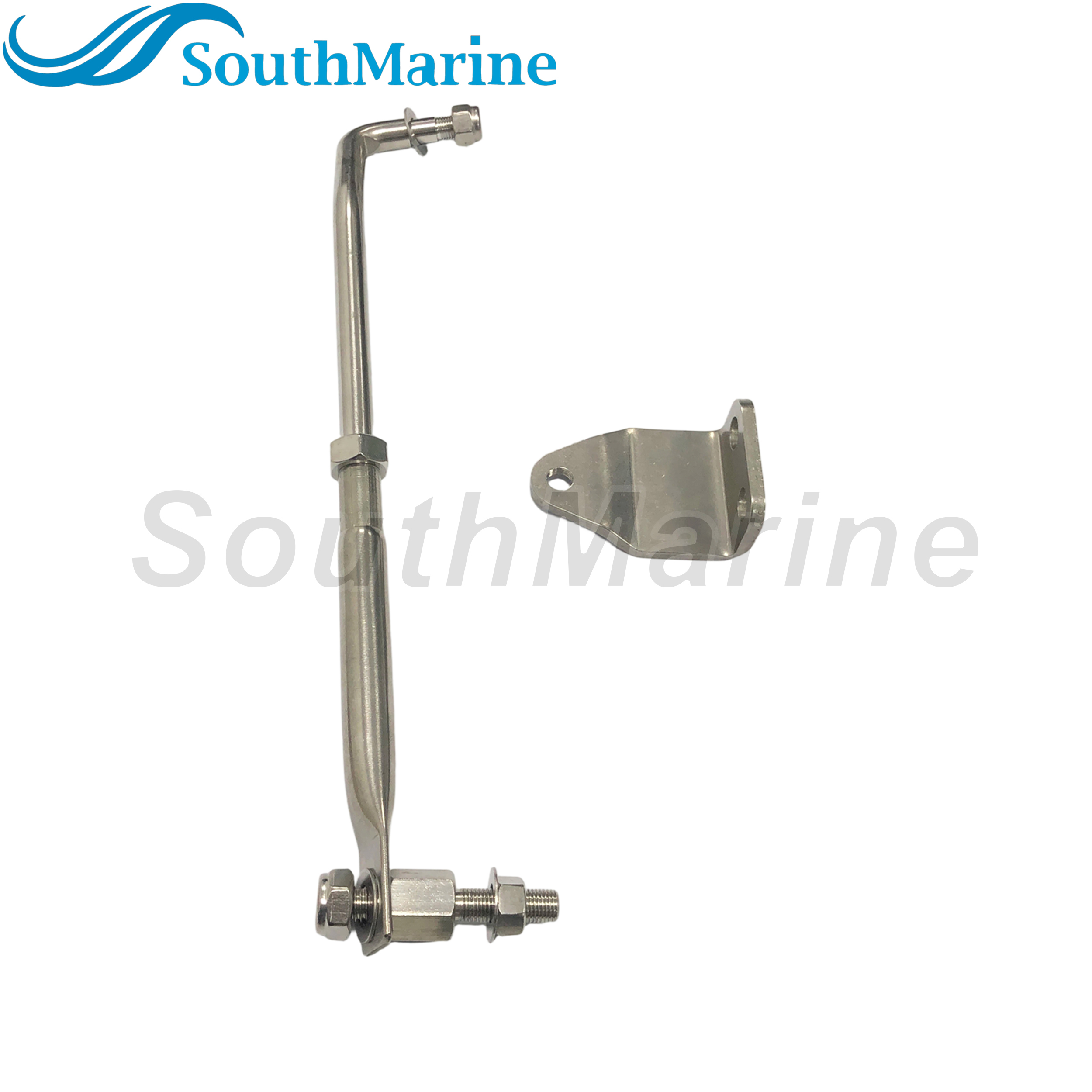 Boat Engine Stainless Steel Steering Tie Rod Drag Link Kit 315-395mm / 12.4-15.55in Adjustable, Include Steering Hook