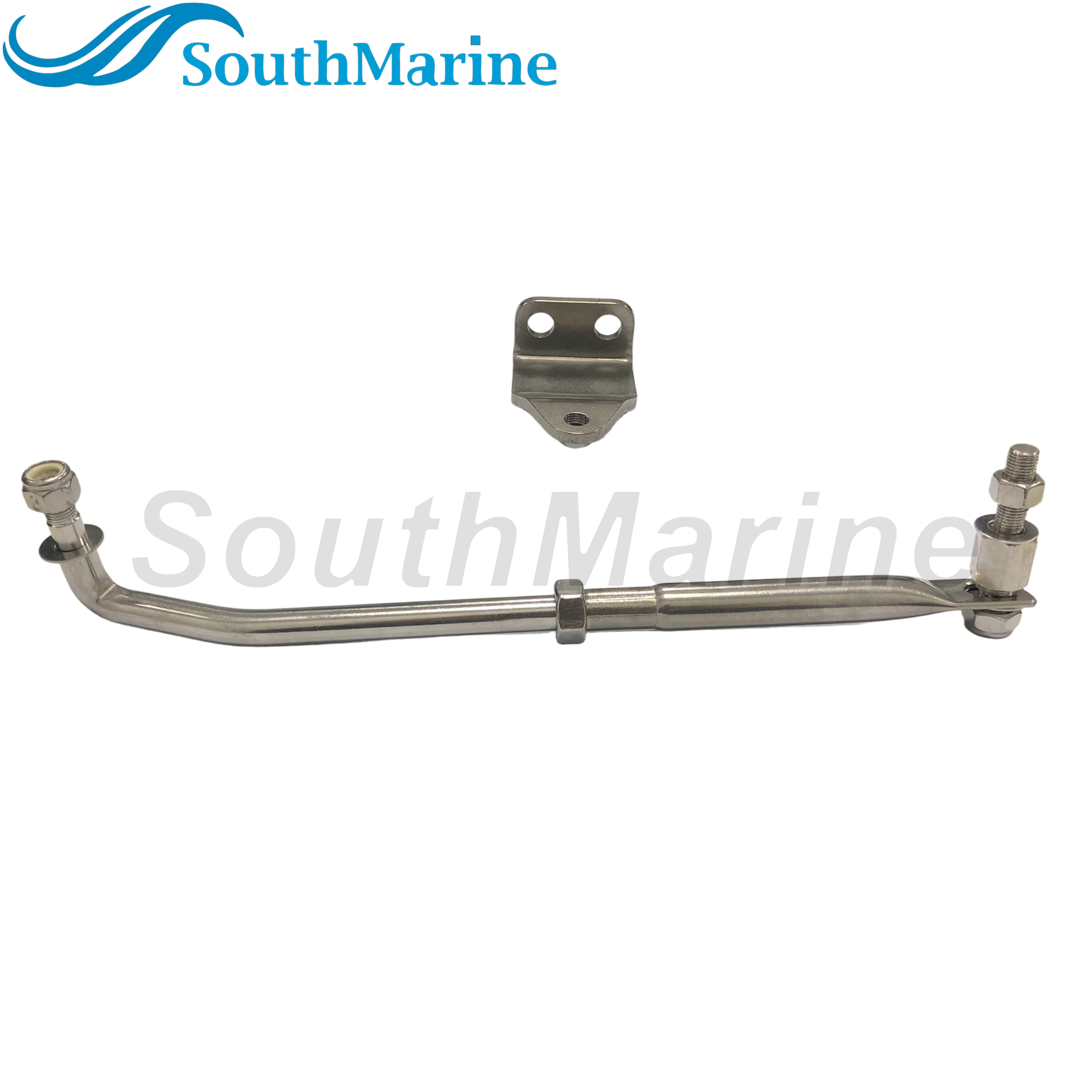 Boat Engine Stainless Steel Steering Tie Rod Drag Link Kit 315-395mm / 12.4-15.55in Adjustable, Include Steering Hook