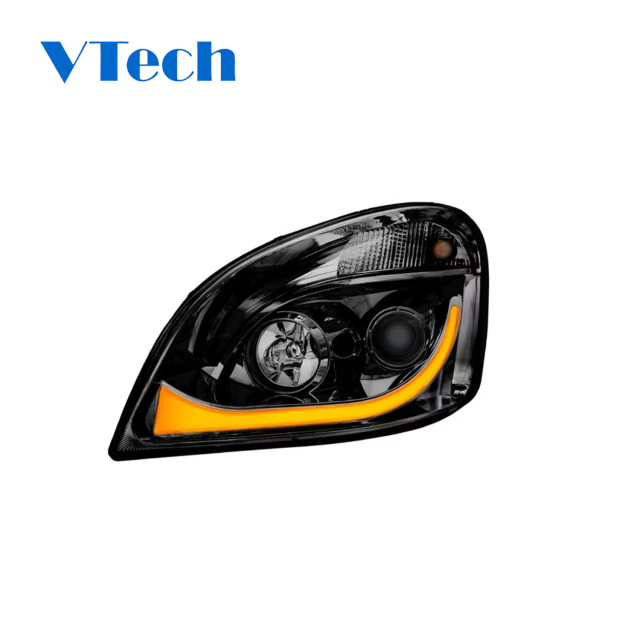 Freightliner Cascadia Blackout LED Projector Headlamp With LED Dual Function Turn Signal 2008-2017