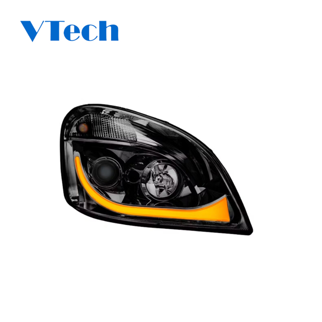 Freightliner Cascadia Blackout LED Projector Headlamp With LED Dual Function Turn Signal 2008-2017
