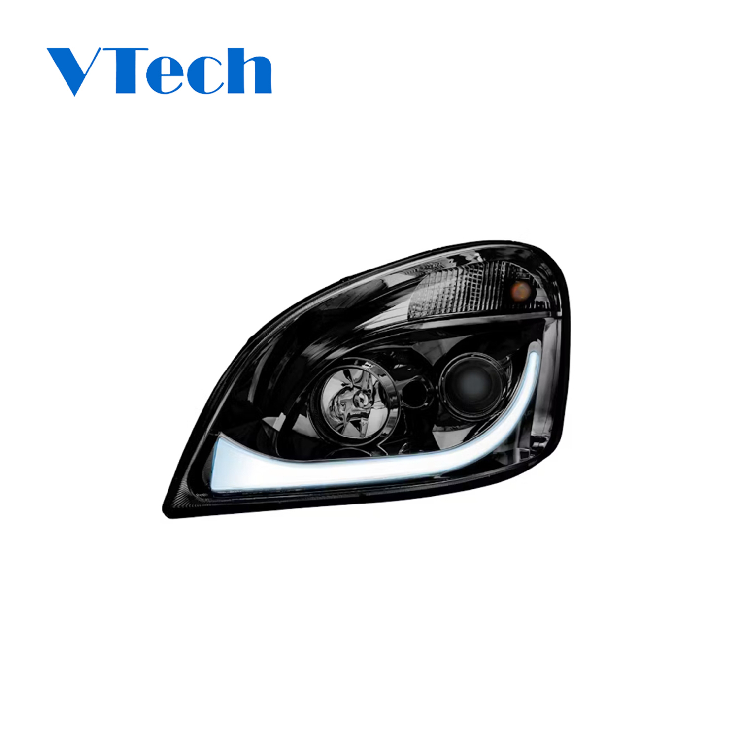 Freightliner Cascadia Blackout LED Projector Headlamp With LED Dual Function Turn Signal 2008-2017