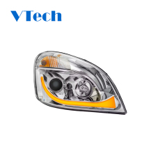 Freightliner Cascadia Chrome Headlamp LED Projector Headlight With LED Dual Function Turn Signal 2007-2018