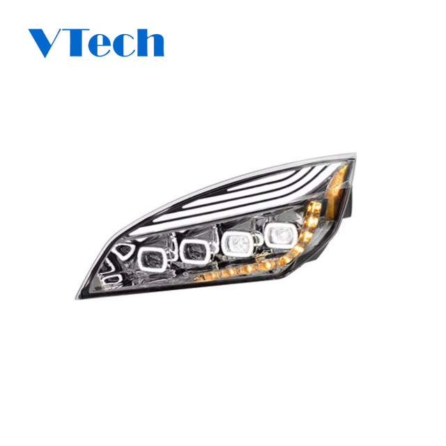 Freightliner Cascadia Chrome Quad-LED Headlight W/ LED DRL & Seq. Signal For  Headlamp Driver or Passenger Side 2018-2024