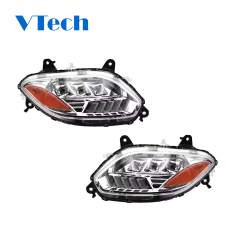 International LT625 Chrome Projection LED Headlight Assembly With Sequential Turn Signal And DRL 2018-2023