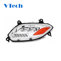 International LT625 Chrome Projection LED Headlight Assembly With Sequential Turn Signal And DRL 2018-2023