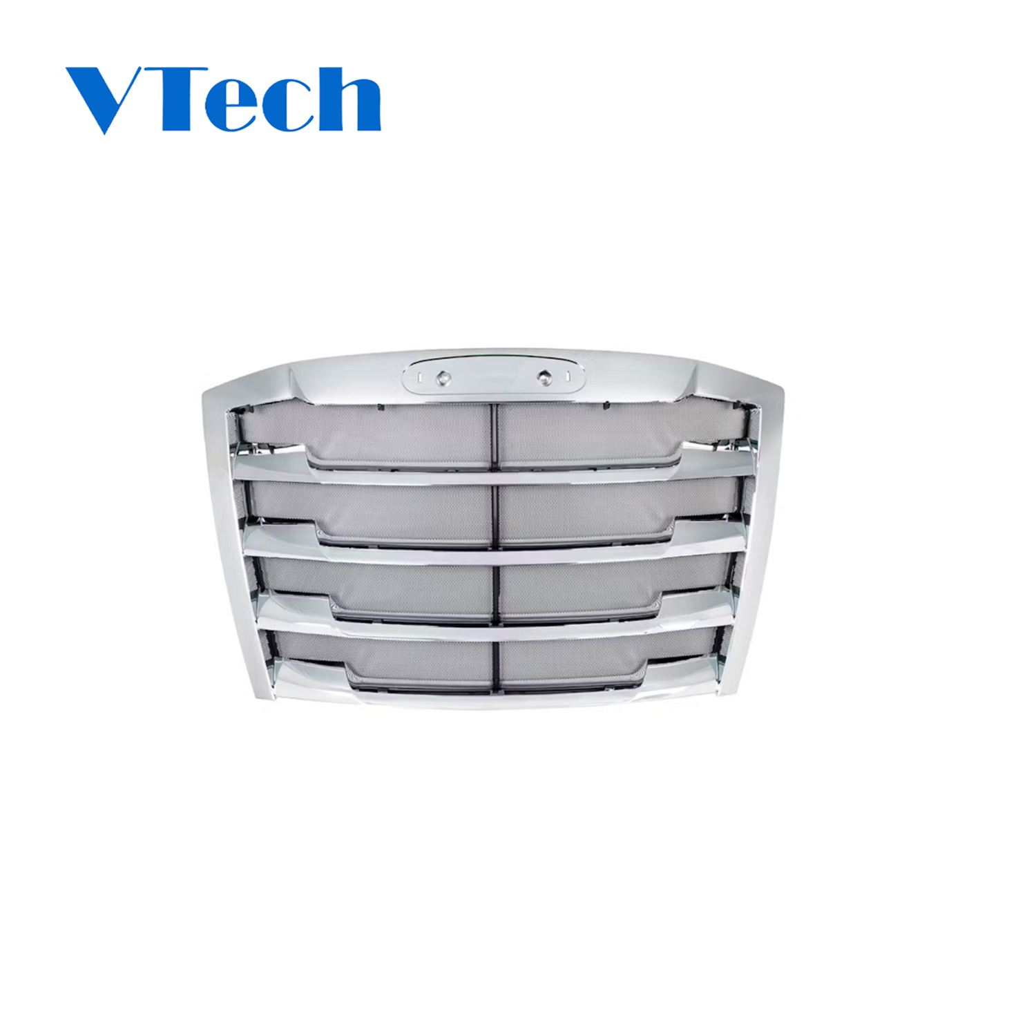 Kozak Chrome Front Grille Replacement with Steel Bug Screen for New Freightliner Cascadia 2018+ PLUS Freightliner Logo, 2x22" Windshield Wipers and KOZAK Reflective Vest 116/126 Grill A17-20832-013 A17-20832-014 A17-20832-016