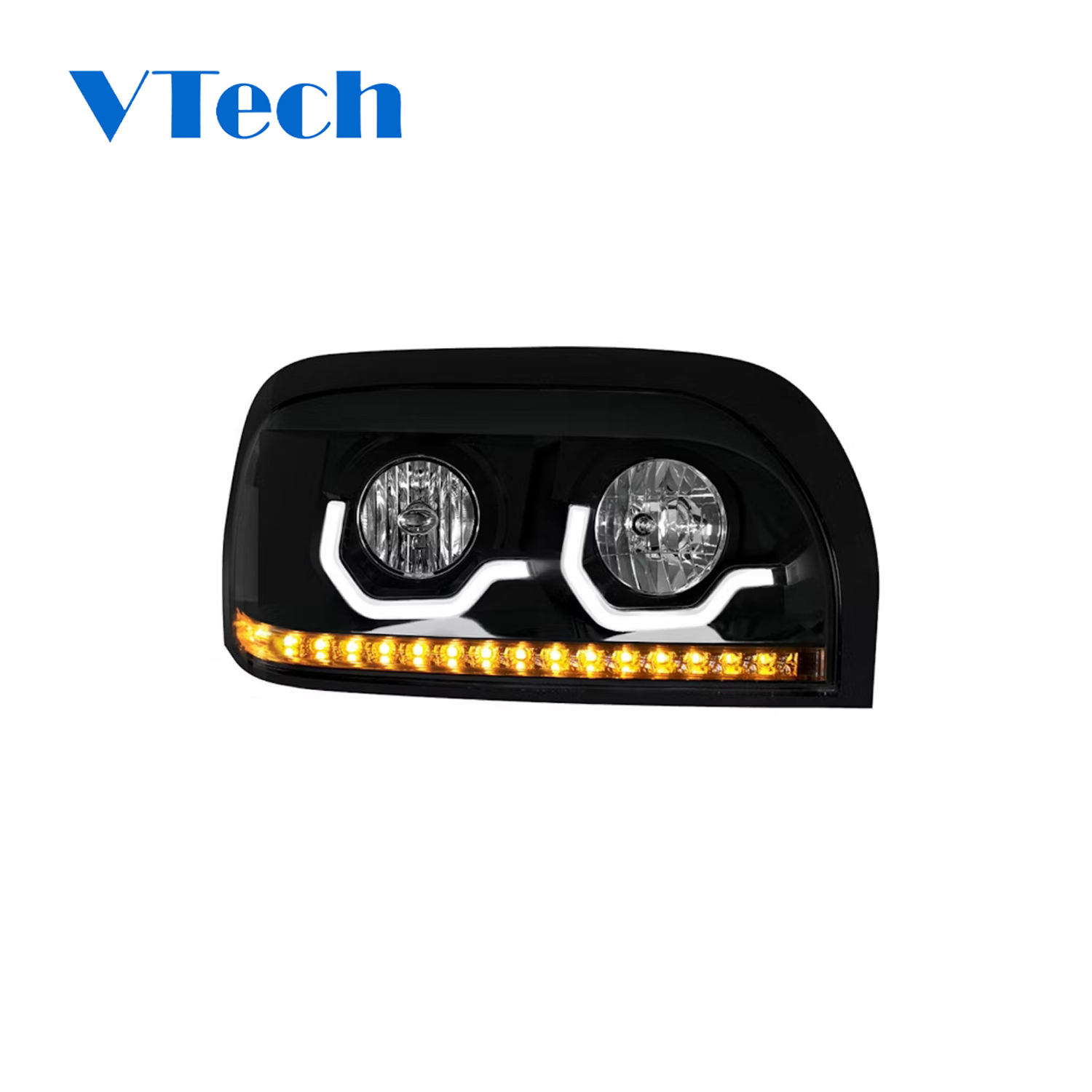 Freightliner Century Blackout Projection Headlight With LED Light Bar And Turn Signal