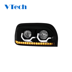 Freightliner Century Blackout Projection Headlight With LED Light Bar And Turn Signal