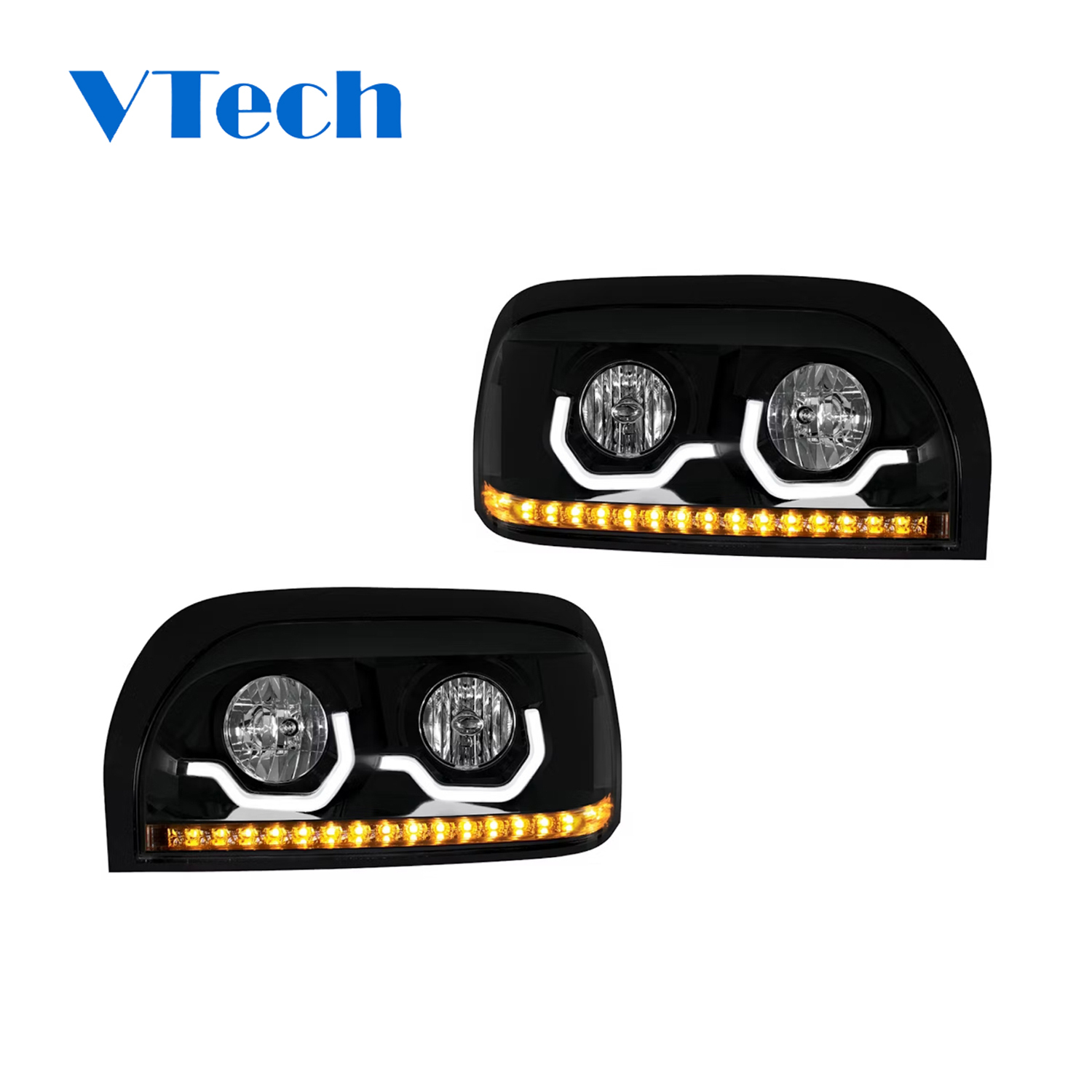 Freightliner Century Blackout Projection Headlight With LED Light Bar And Turn Signal