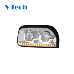 Freightliner Century Chrome Projection Headlight With LED Light Bar And Turn Signal