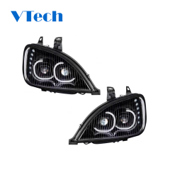 Freightliner Columbia  Truck Parts Headlamp  LED Blackout Projection Headlight f/ 2001-2020 Freightliner Columbia - Driver and Passenger Side