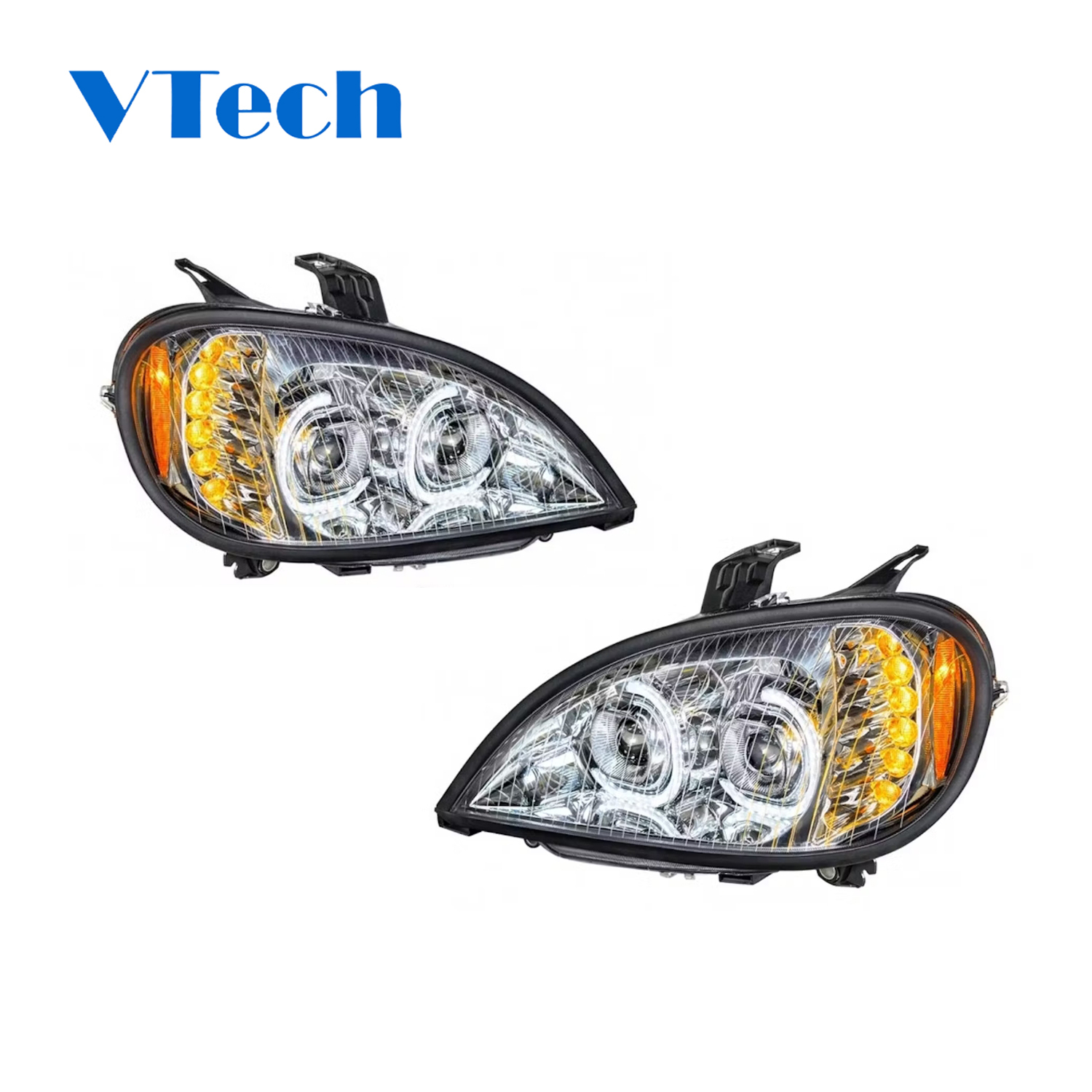 Chrome Full LED Headlight With LED Light Bar Freightliner Columbia Headlamp 1996-2018 Truck Parts for Sell Driver Side and Passenger Side